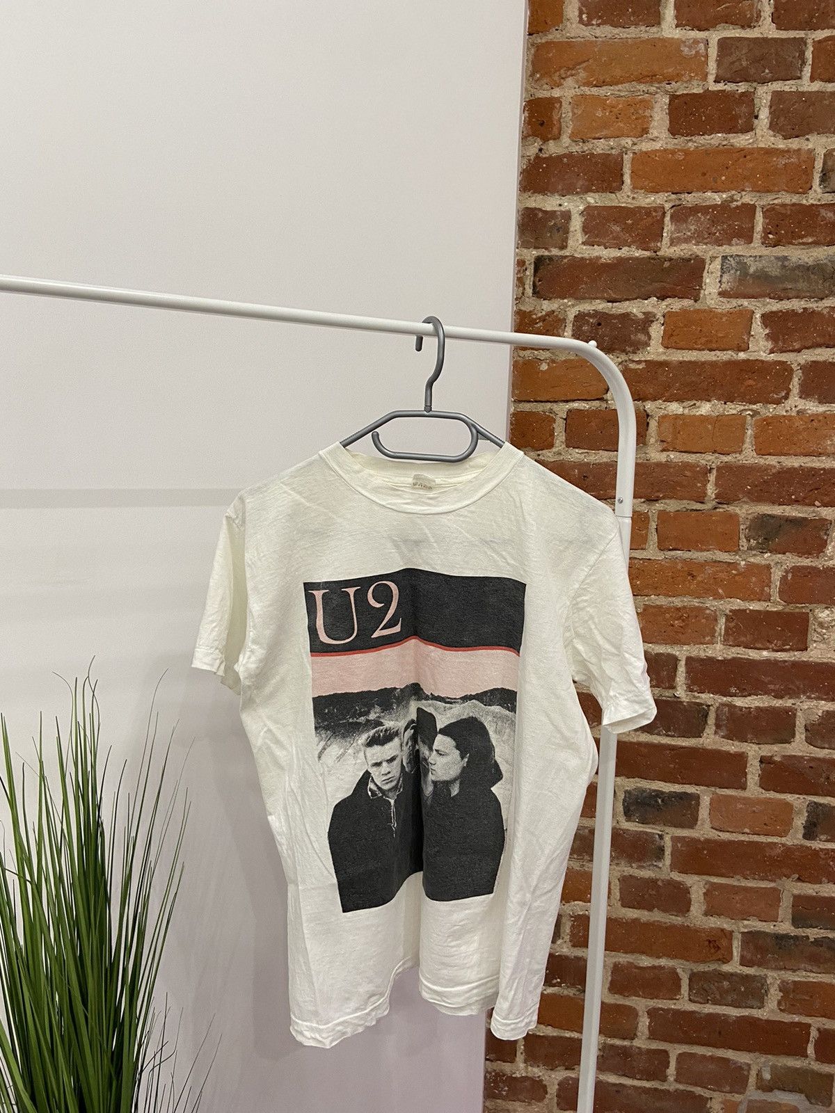 image of Super Vintage U2 80's Band Tees Single Stitch in White, Men's (Size Medium)