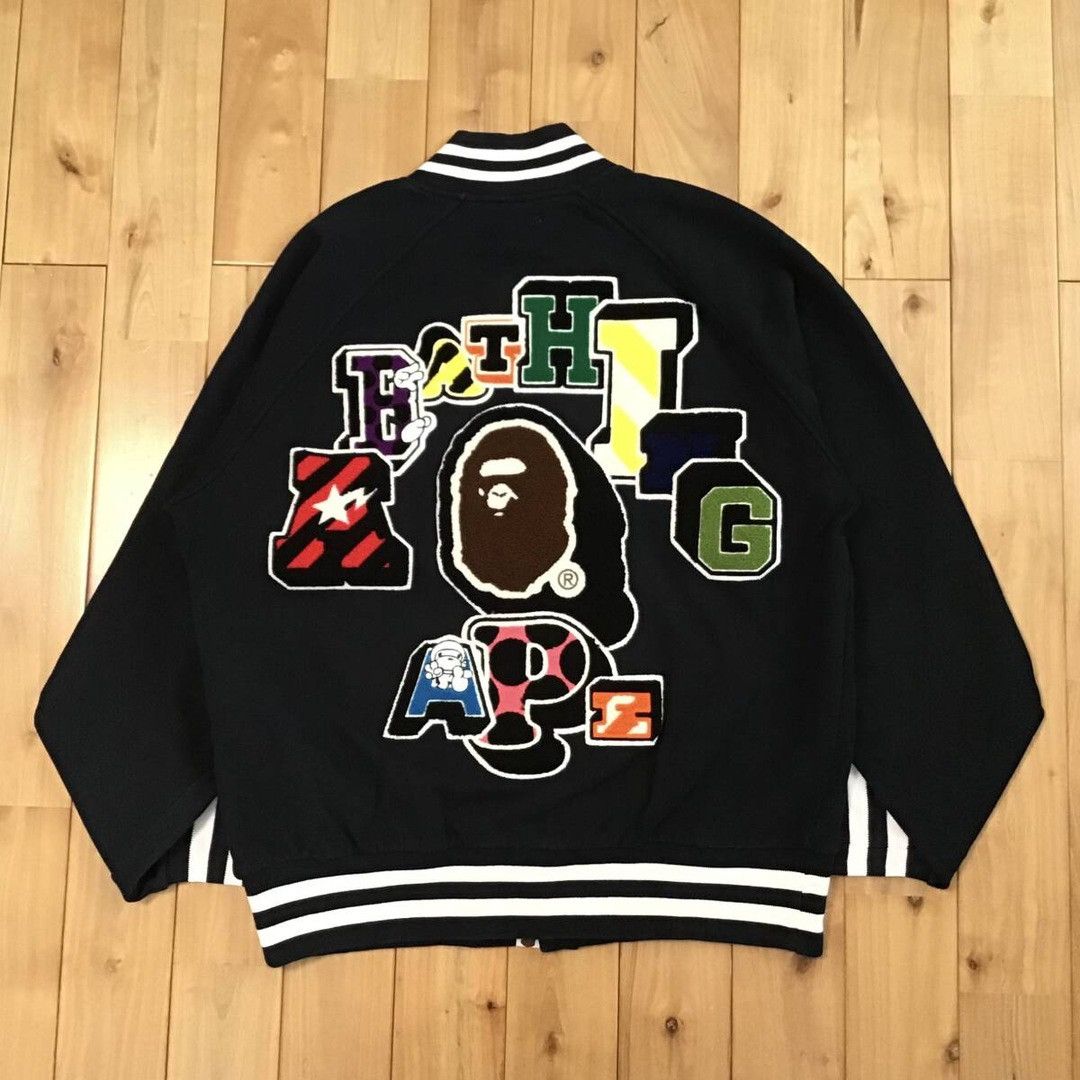 Bape BAPE LOGO Sweat varsity jacket a bathing ape NIGO Size US M / EU 48-50 / 2 - 3 Thumbnail
