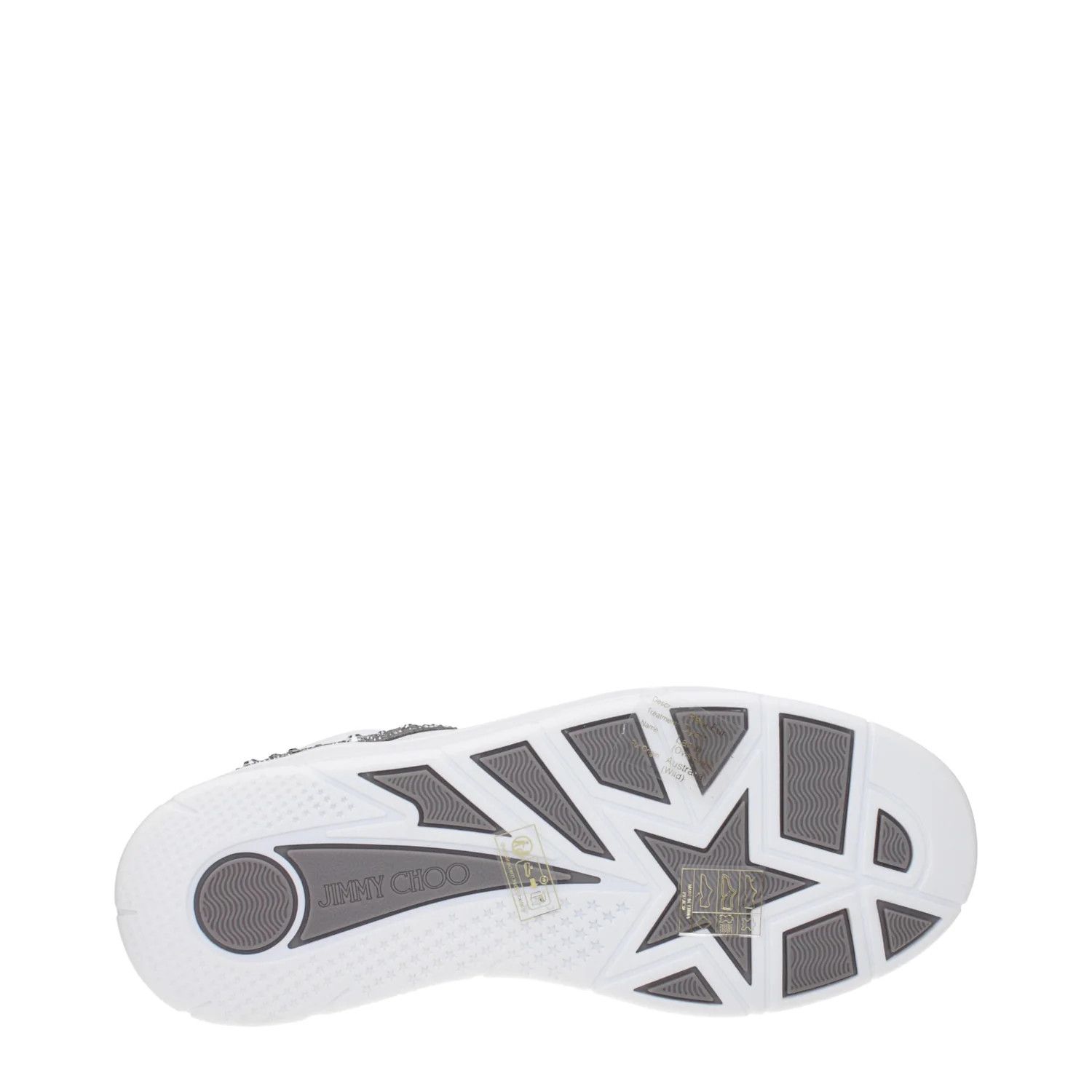 Jimmy Choo ob1o1e1124 Leather Sneakers in White Silver Size US 5 / IT 35 - 4 Thumbnail