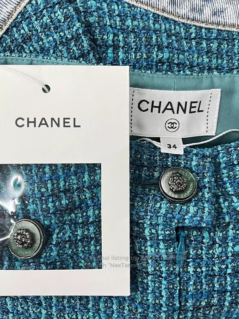 Chanel Chanel 22P peacock blue tweed knitted shorts Size 42" / US 20 - 3 Thumbnail