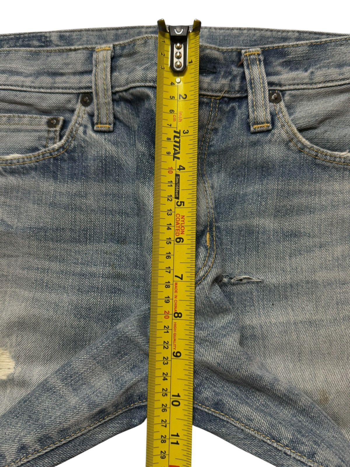 If Six Was Nine Vintage 90s Japanese Brand Blue Faded Wash Distressed Loose Size US 31 - 13 Thumbnail