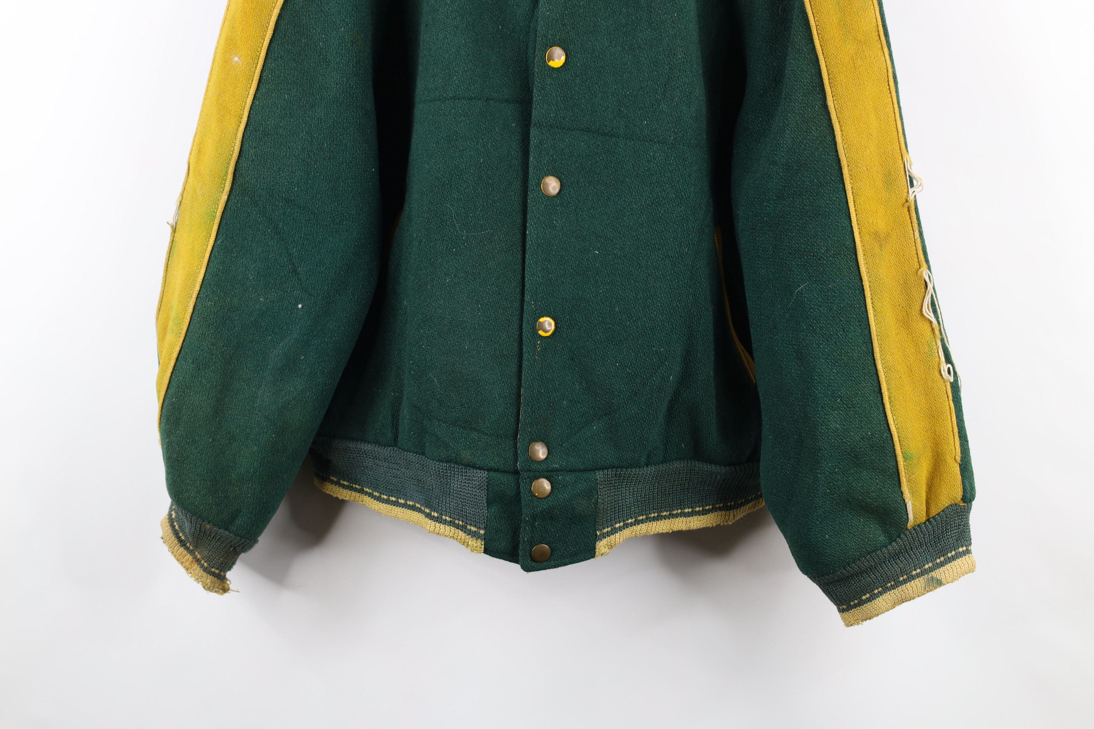Vintage Vintage 40s 50s Streetwear Wool Varsity Jacket Green USA Size US M / EU 48-50 / 2 - 3 Thumbnail