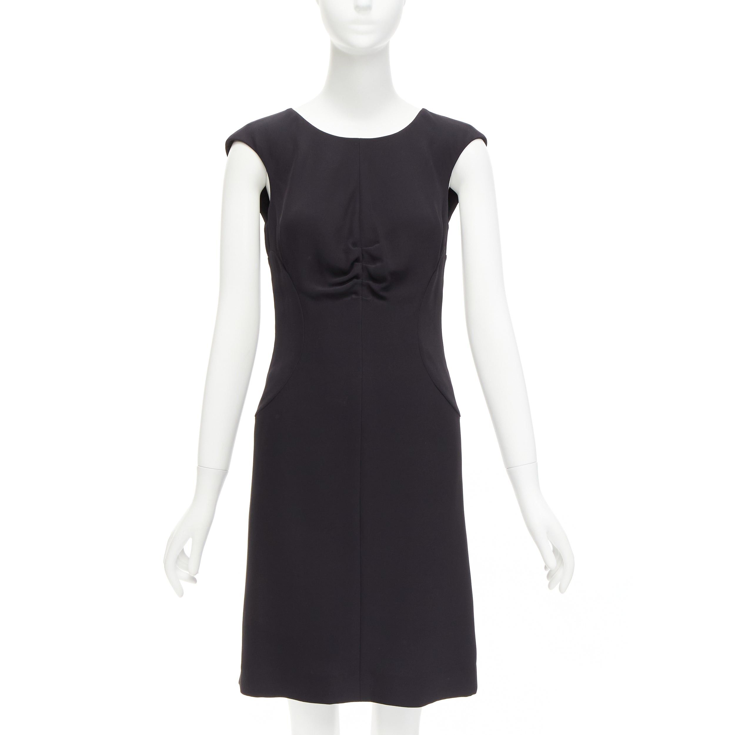 Chanel CHANEL 08P black 100% silk ruched front boned waist shift dress FR34 XS Size XS / US 0-2 / IT 36-38 - 1 Thumbnail