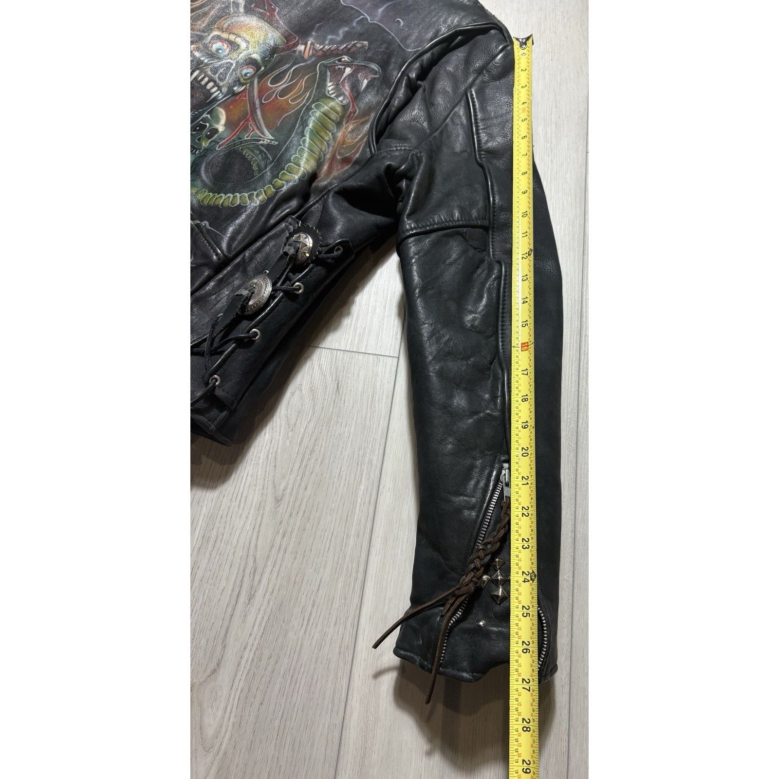 Leather VTG Leather Biker Jacket Airbrushed Harley Davidson Art L Size US L / EU 52-54 / 3 - 24 Thumbnail