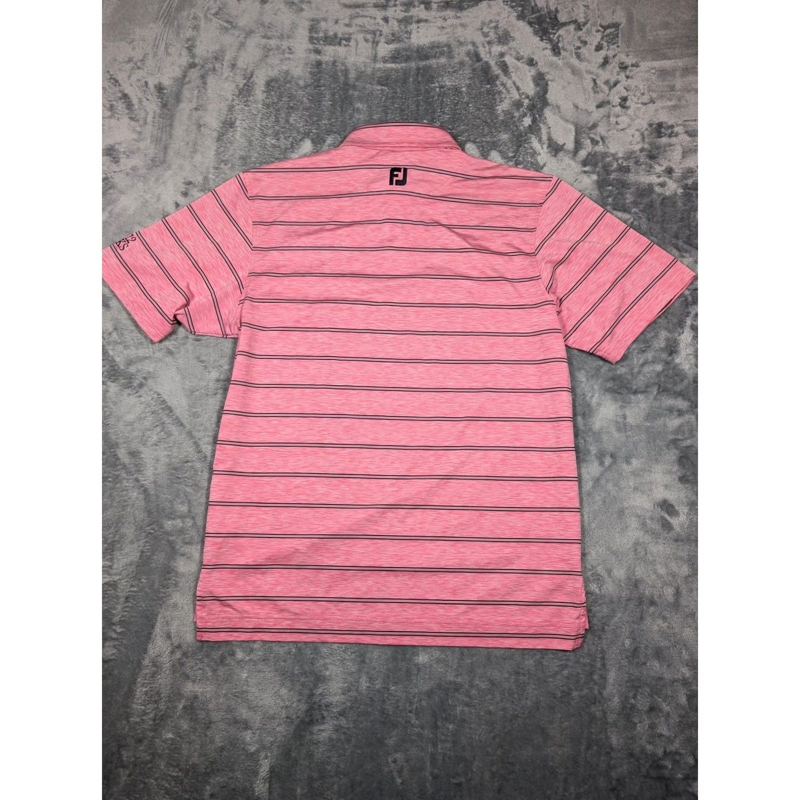 Footjoy FootJoy Polo Shirt Mens M Pink Striped Performance Golf 12 Oaks Embroidered Size US M / EU 48-50 / 2 - 7 Thumbnail