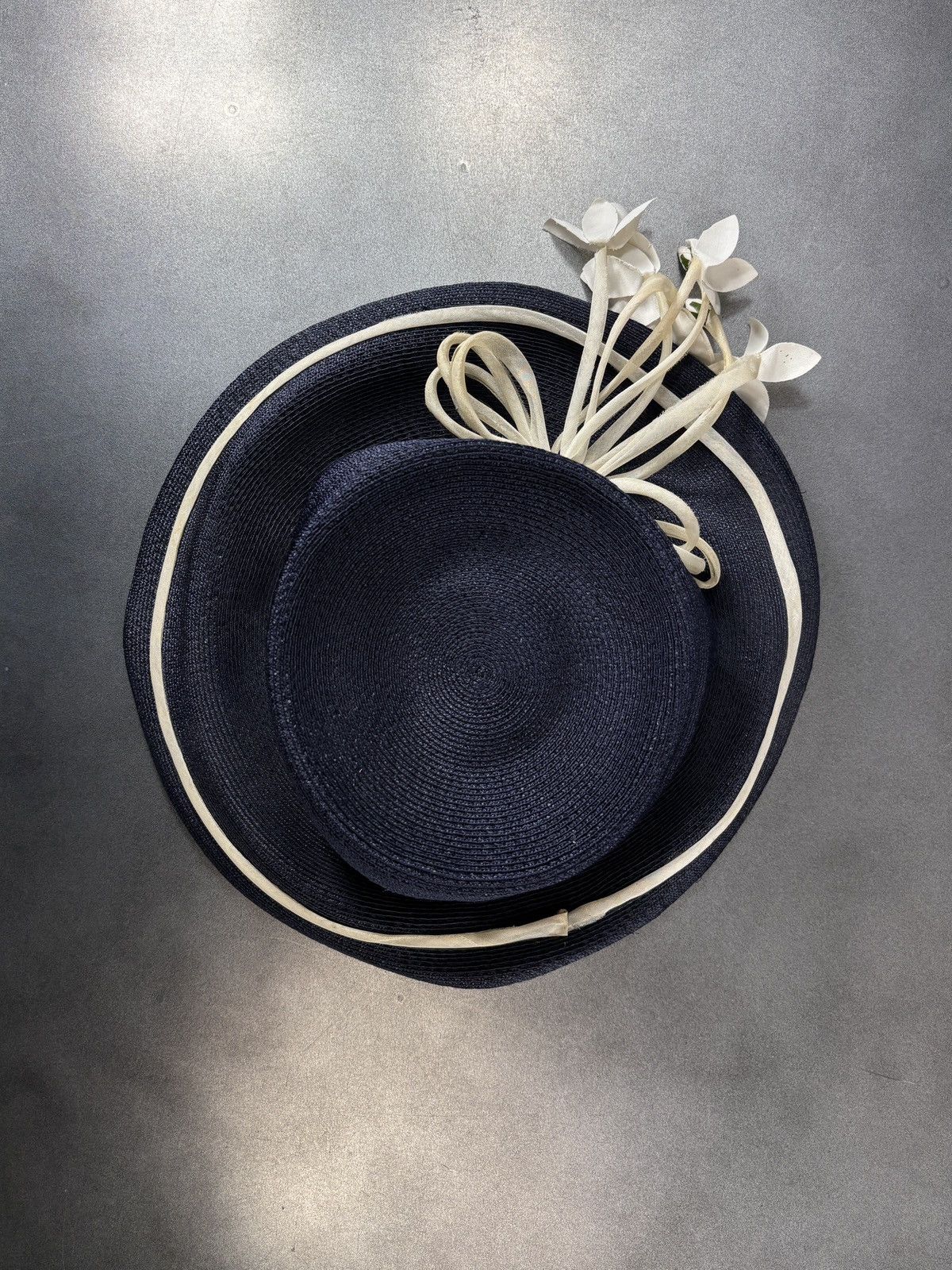 Yves Saint Laurent 1960s Yves Saint Laurent Hat Vintage YSL Straw Cap Floral Size ONE SIZE - 16 Thumbnail