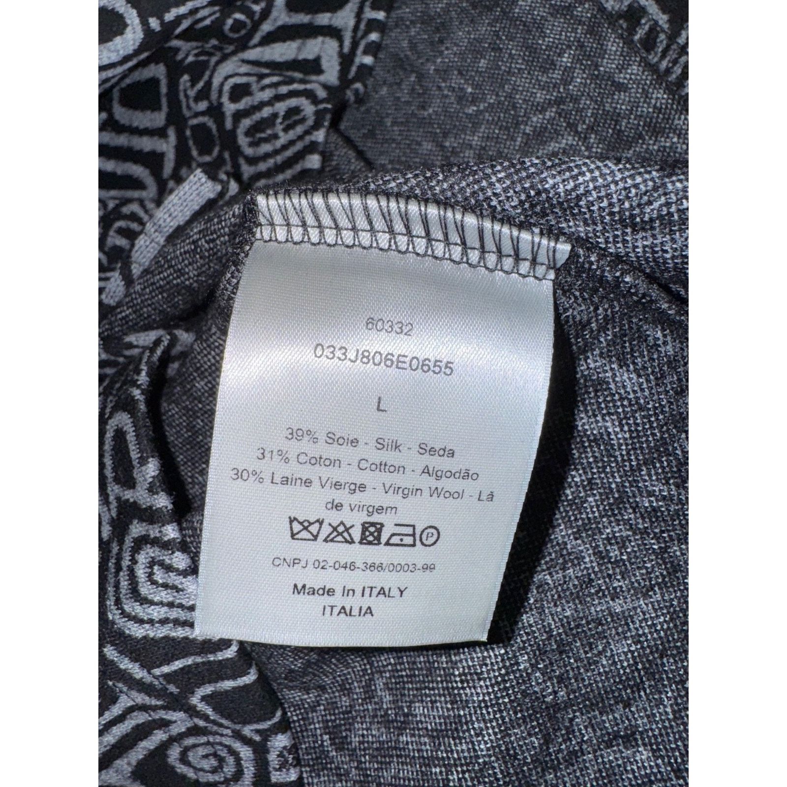 Dior Shawn Stussy Black Grey Swirl Graffiti Collared Polo
