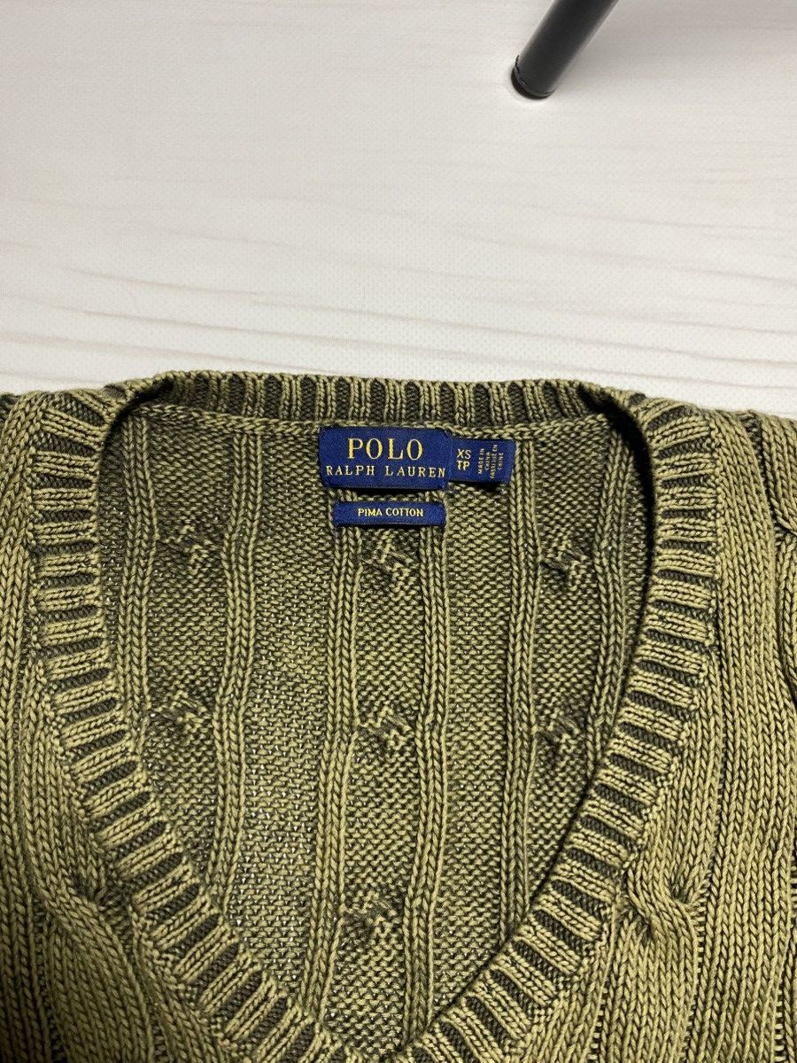 Polo Ralph Lauren Vintage Polo Ralph Lauren cable knit oversize V-neck sweater Size XS / US 0-2 / IT 36-38 - 4 Thumbnail