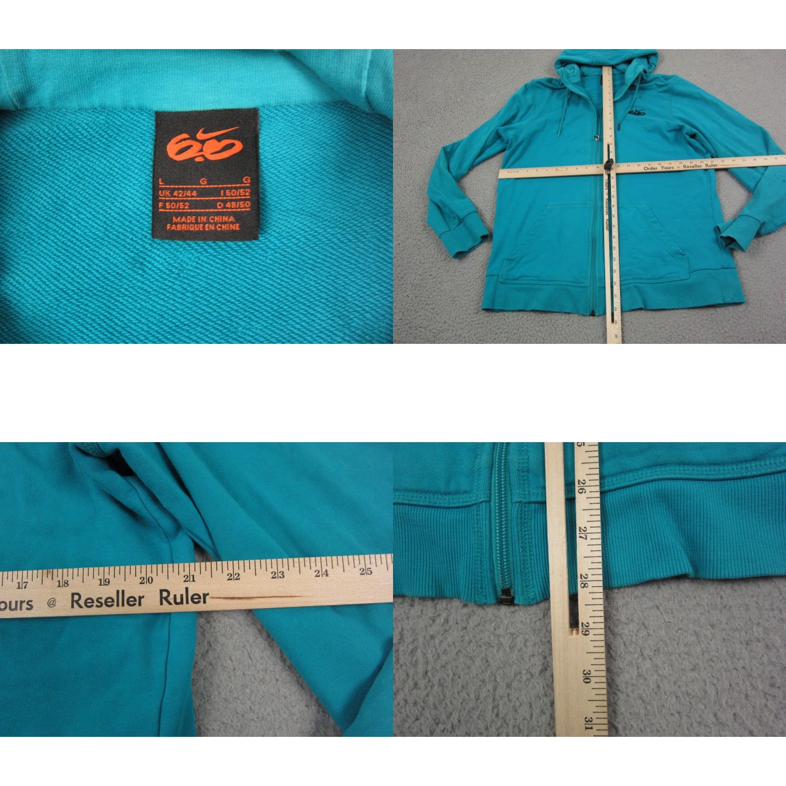 Nike Nike SB 6 Icon Hoodie Mens Large Blue Swoosh Sweatshirt Full Zip Up Logo 80s 90s Cotton Spandex Fleece Light Weight Gym Training Size US L / EU 52-54 / 3 - 8 Thumbnail