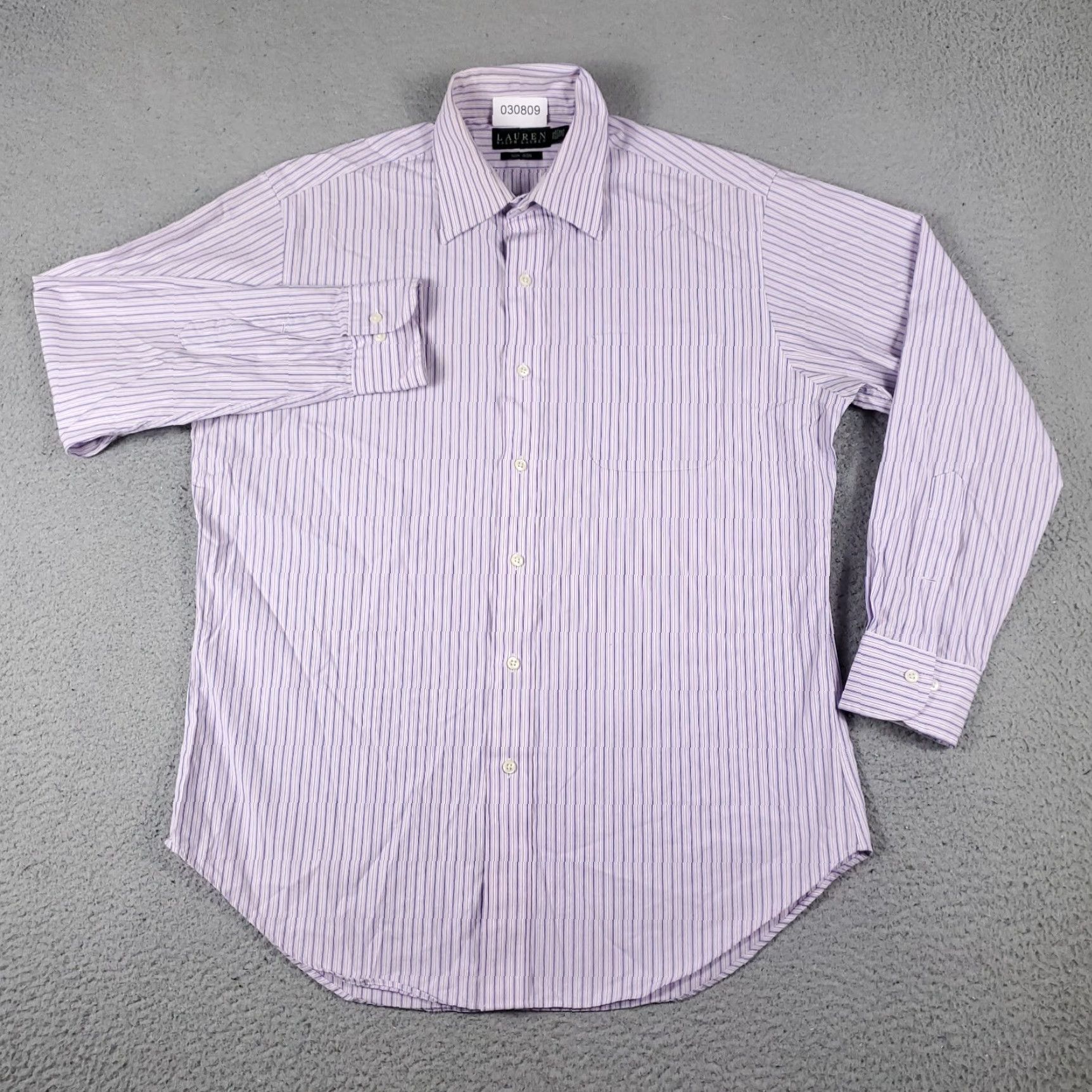 Ralph Lauren Ralph Lauren Dress Shirt Mens 15.5 Purple Striped Long Sleeve Button-Down Regular Fit Size 40R - 2 Thumbnail