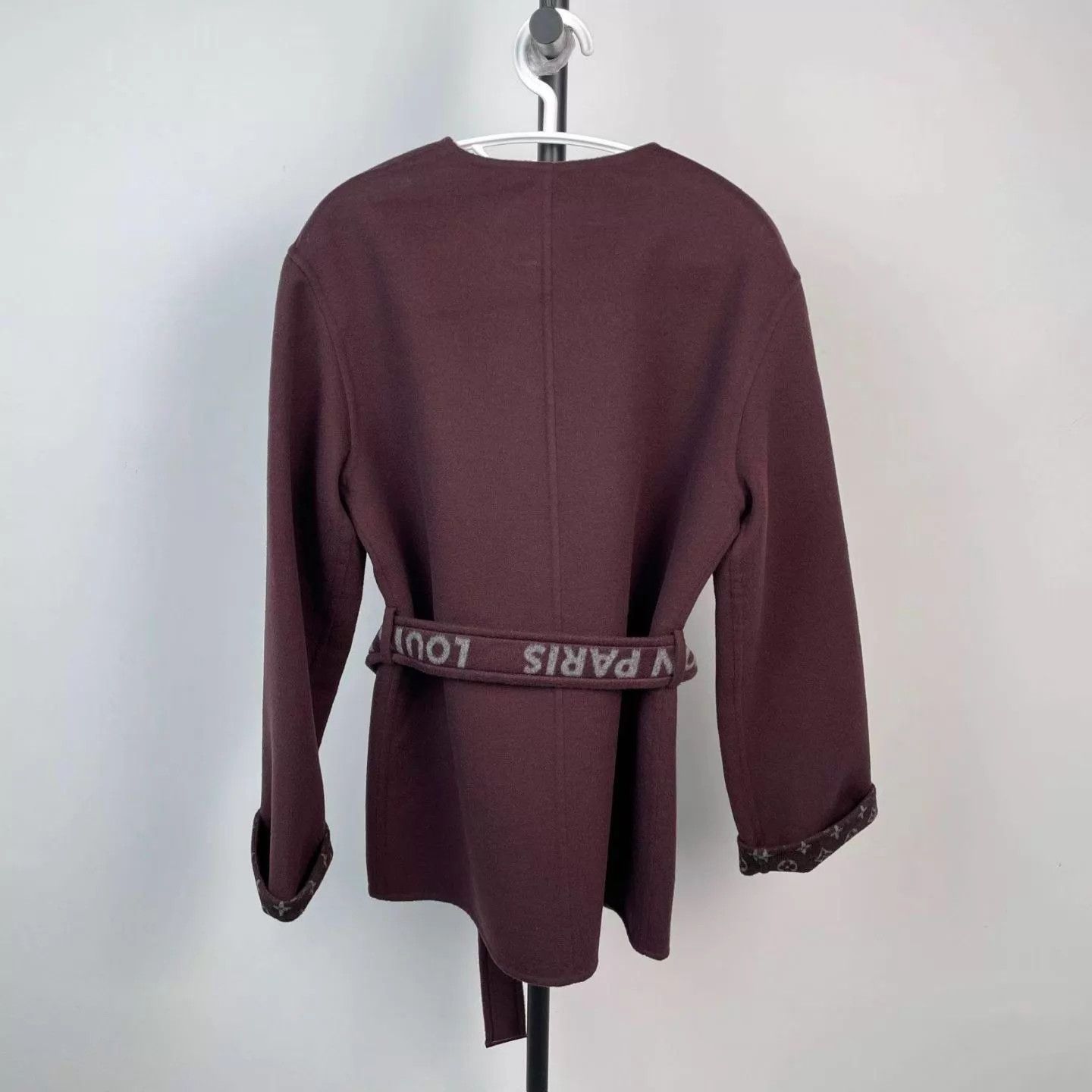 Louis Vuitton Louis Vuitton burgundy monogram belted overcoat 38 Size S / US 4 / IT 40 - 2 Thumbnail