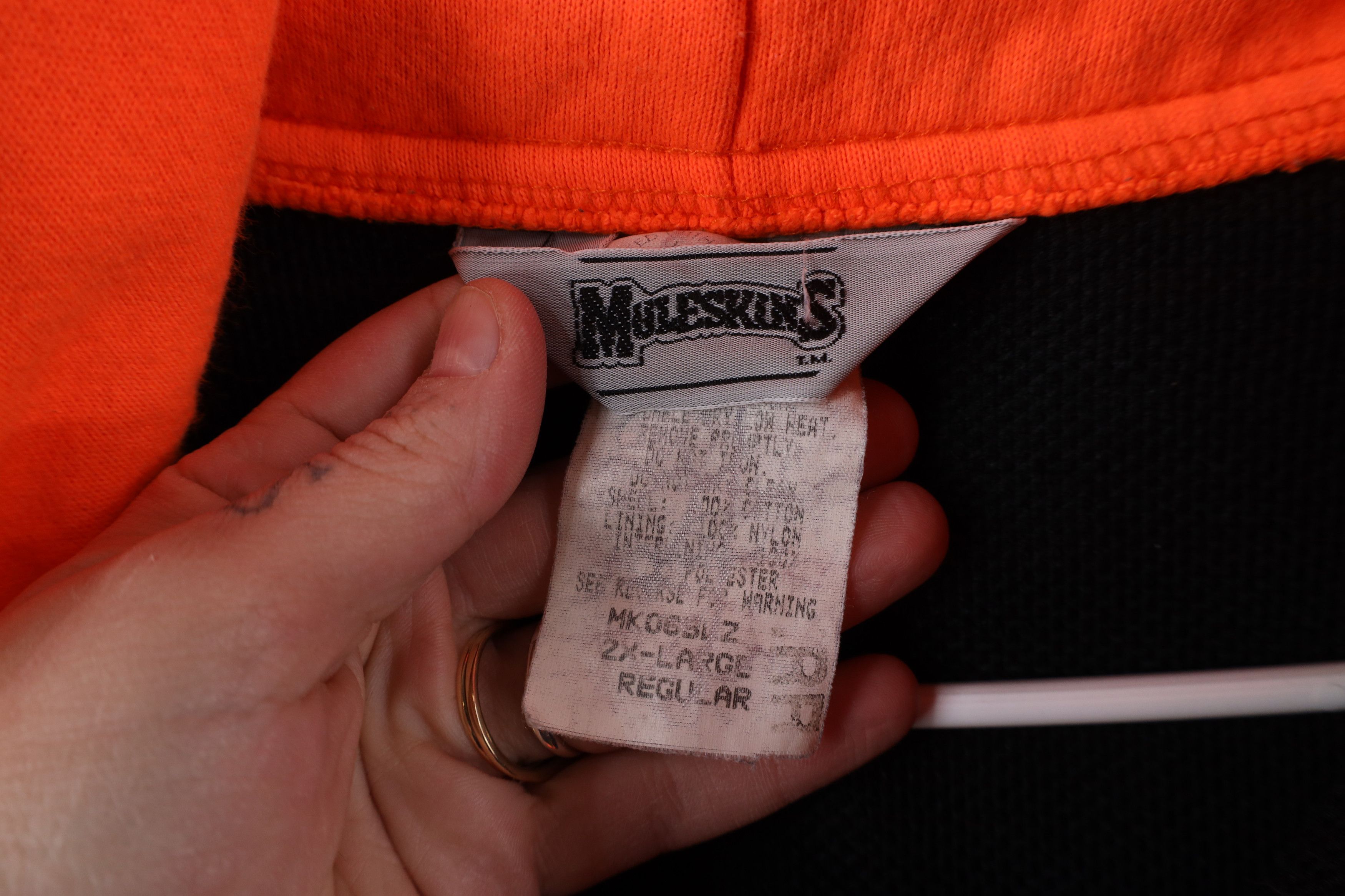 Vintage Vintage 90s Streetwear Full Zip Hoodie Blaze Orange USA Size US XXL / EU 58 / 5 - 9 Thumbnail