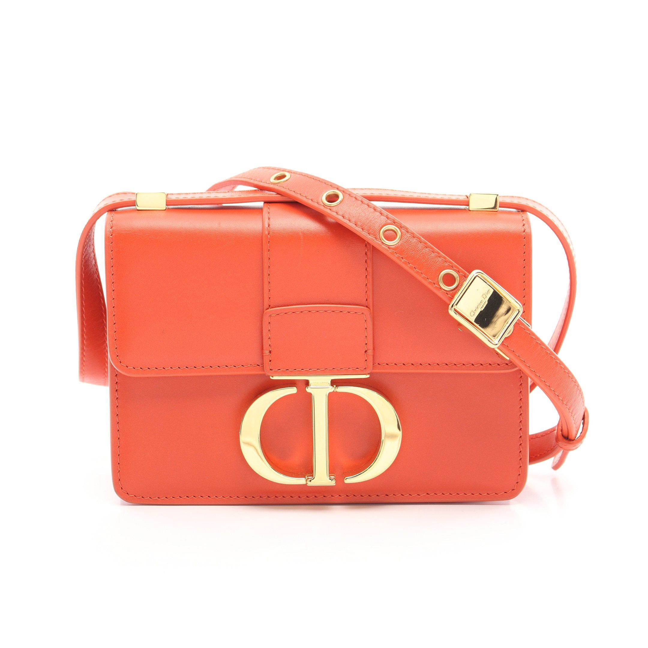 Dior Dior 30 Montaigne Micro Shoulder Bag Leather Orange Size ONE SIZE - 1 Thumbnail