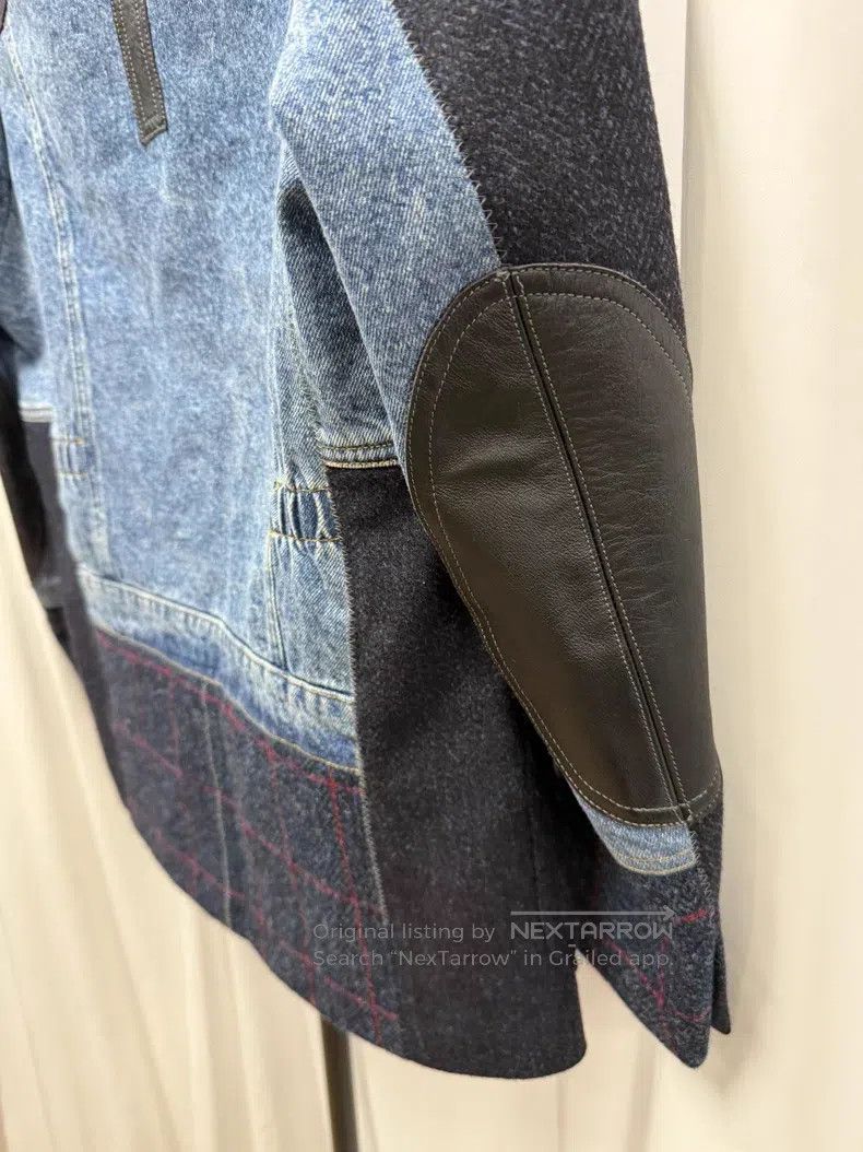 Junya Watanabe JUNYA WATANABE Wool Tweed Patchwork Denim Jacket Size US XS / EU 42 / 0 - 7 Thumbnail