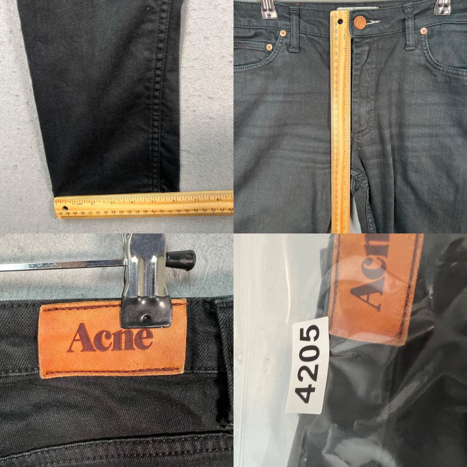 Acne Studios Acne Womens Jeans Skinny 30 Black Stretch Denim Cotton Blend 5-Pocket Design Slim Size 30" / US 8 / IT 44 - 8 Thumbnail