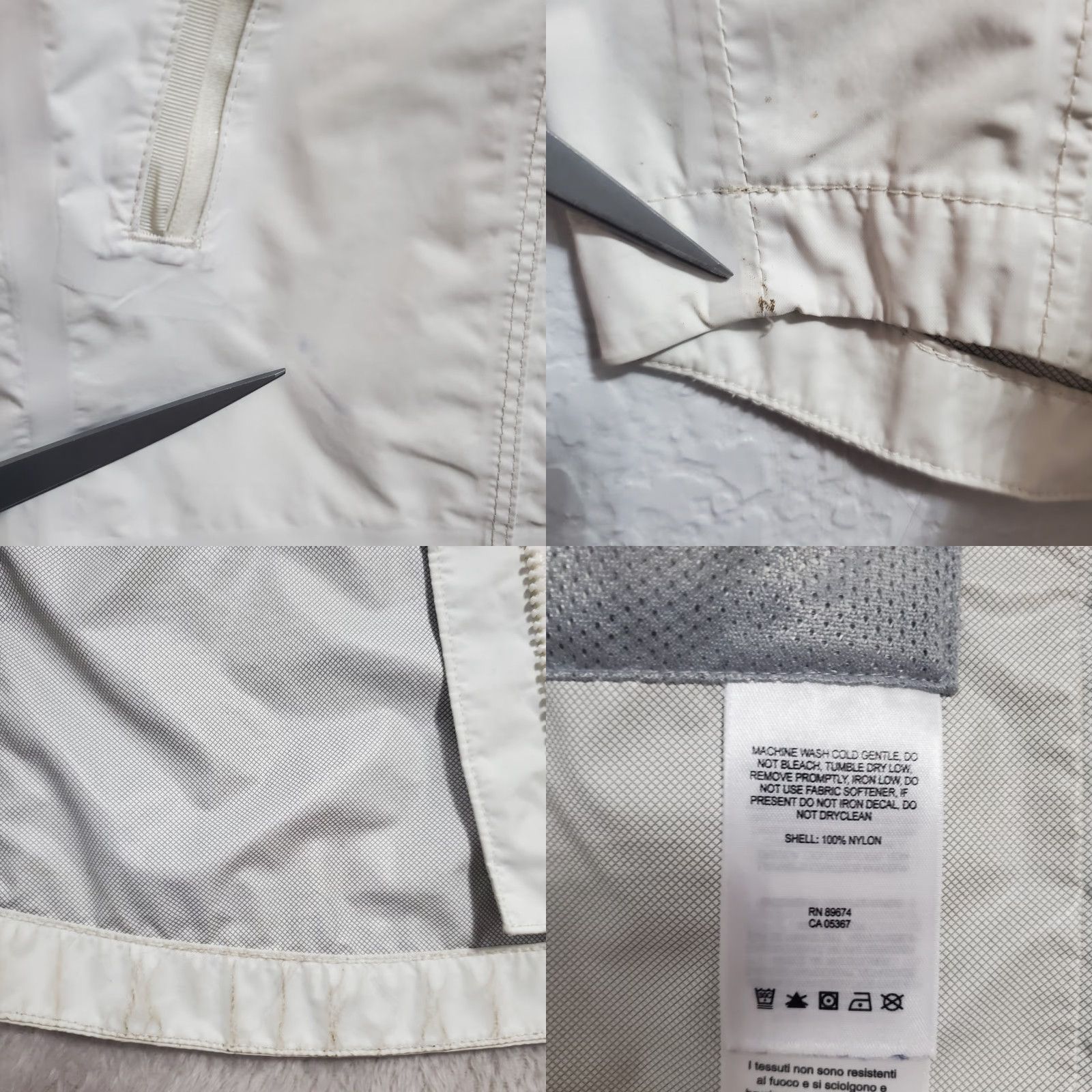 Mountain Hardwear VINTAGE Mountain Hardwear Rain Jacket Women S White Detachable Hood Nylon Soft Shell FLAW Size S / US 4 / IT 40 - 10 Thumbnail