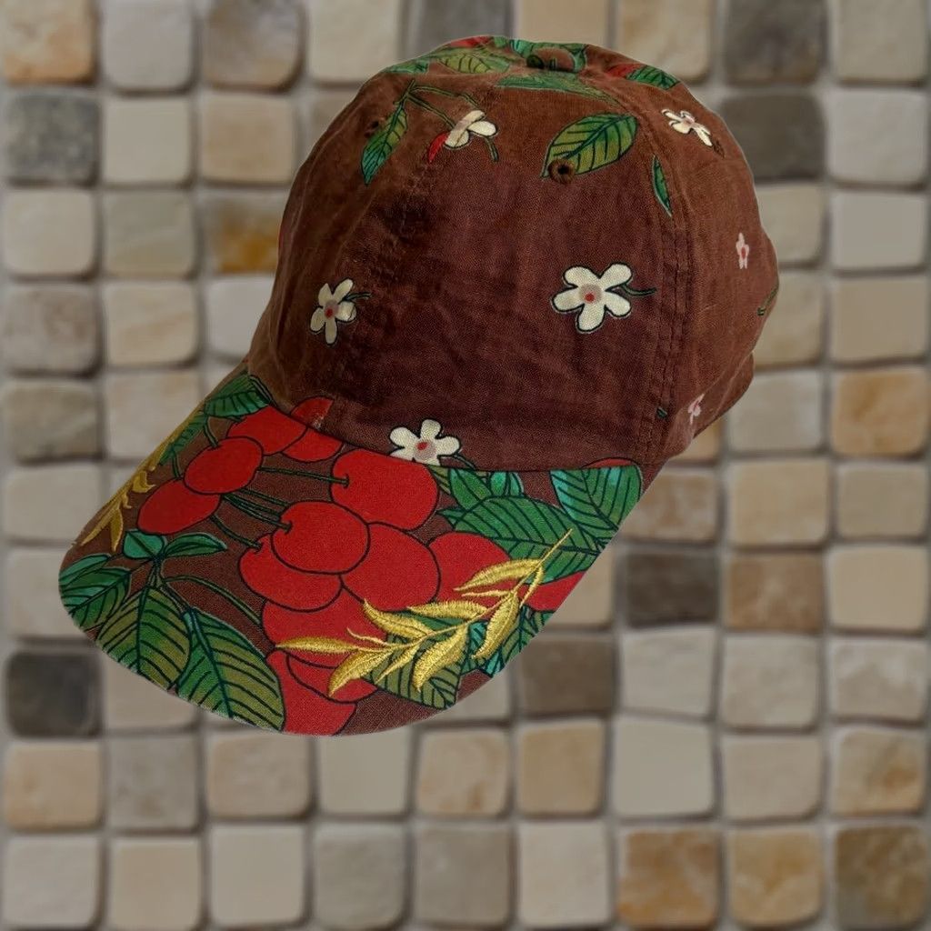 Vintage VINTAGE Bernhard Willhelm Cap 2007 Cherry Pattern Lace Design Used Womens Size ONE SIZE - 1 Thumbnail