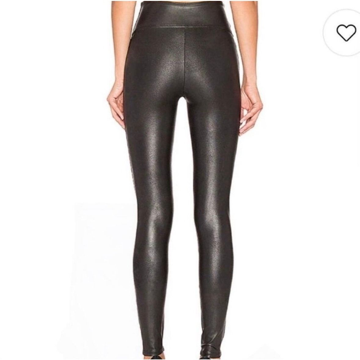 Spanx Spanx High Rise Faux Leather Athletic Leggings Stretch EUC M Size 28" / US 6 / IT 42 - 2 Thumbnail
