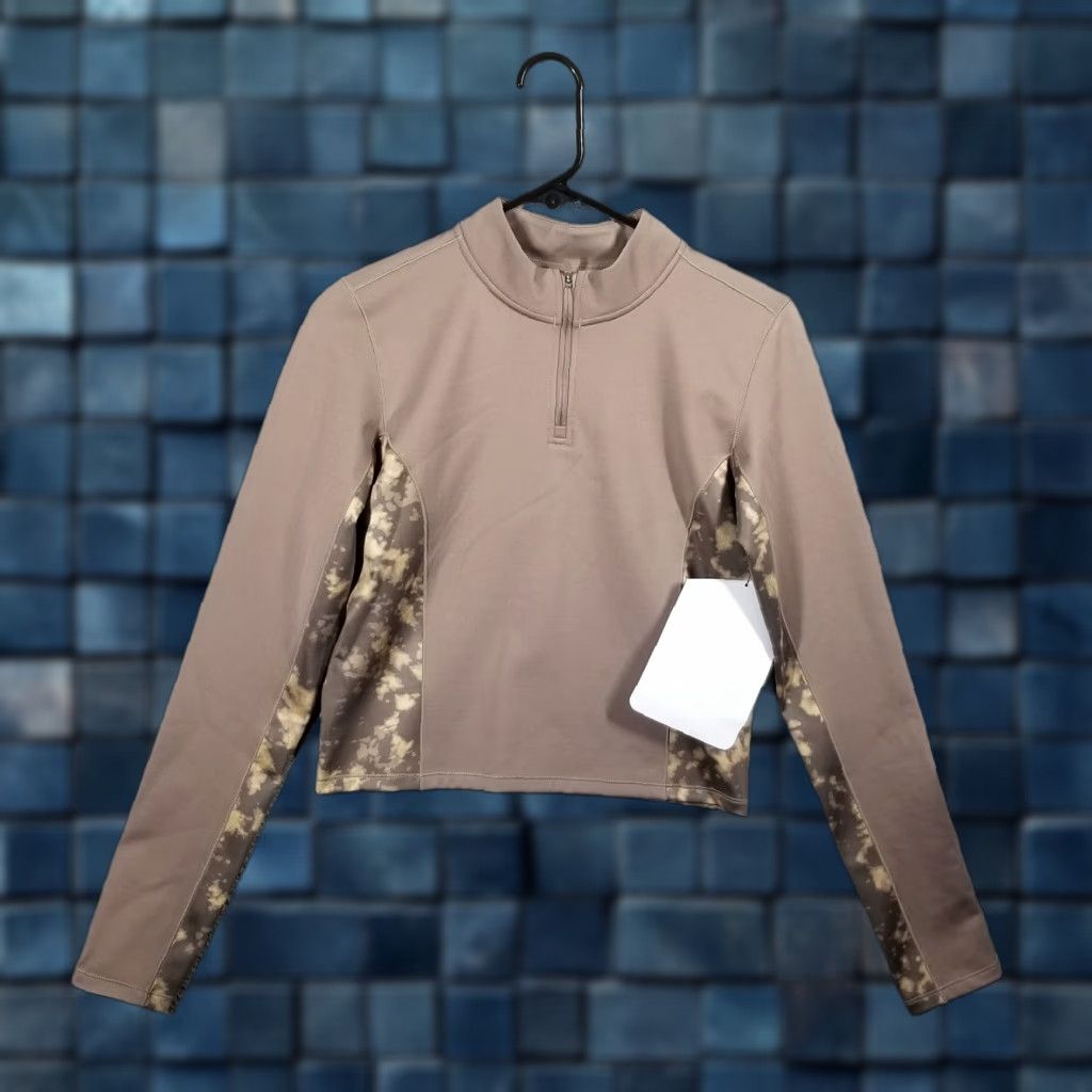 Nike Nike Dri-FIT Pullover Womens Small Brown WJ1110 Half Zip Midlayer AOP Top Nike One Size S / US 4 / IT 40 - 1 Thumbnail