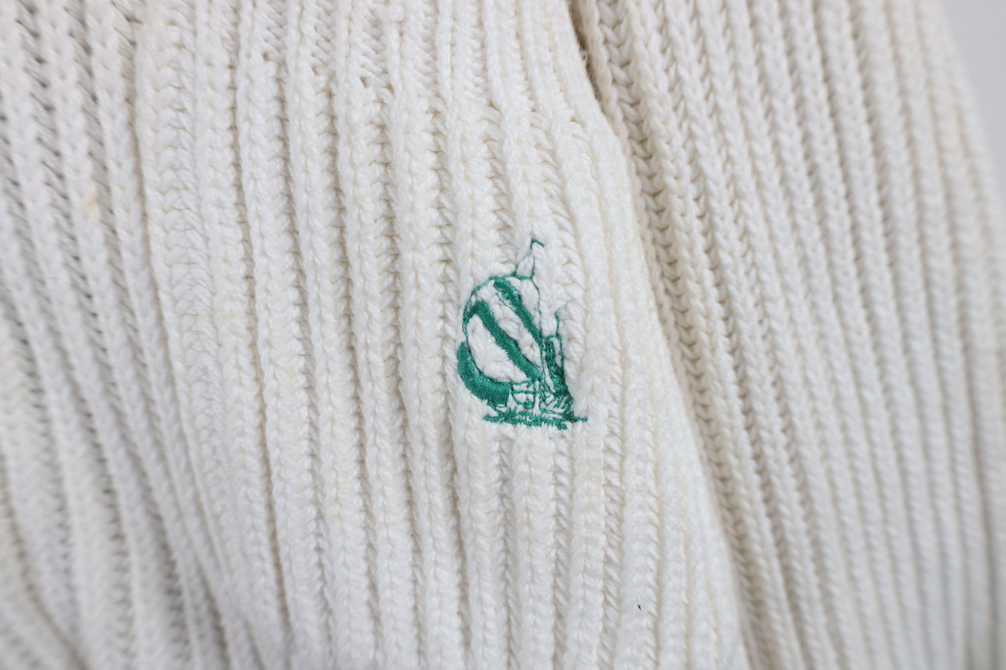 Nautica × Vintage Vintage 90s Nautica Ribbed Knit Shawl Cardigan Sweater Size US L / EU 52-54 / 3 - 4 Thumbnail