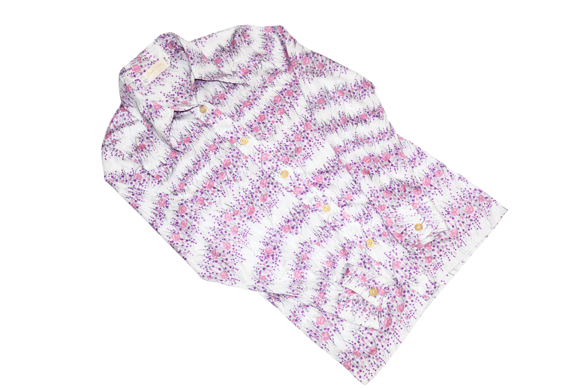 Japanese Brand Marty Ribbon Abstract Floral Printed Polyester Blouse Shirt Size M / US 6-8 / IT 42-44 - 1 Thumbnail