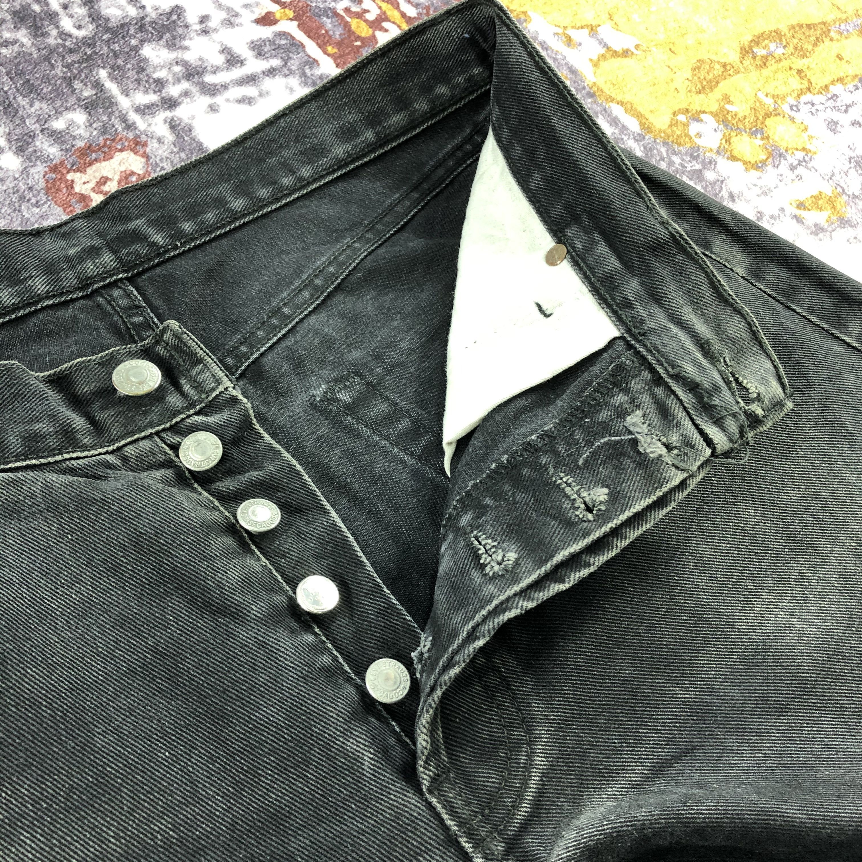 Levi's Vintage 90s Levis 501 Faded Black Jeans-JM2582 Size US 34 / EU 50 - 10 Thumbnail