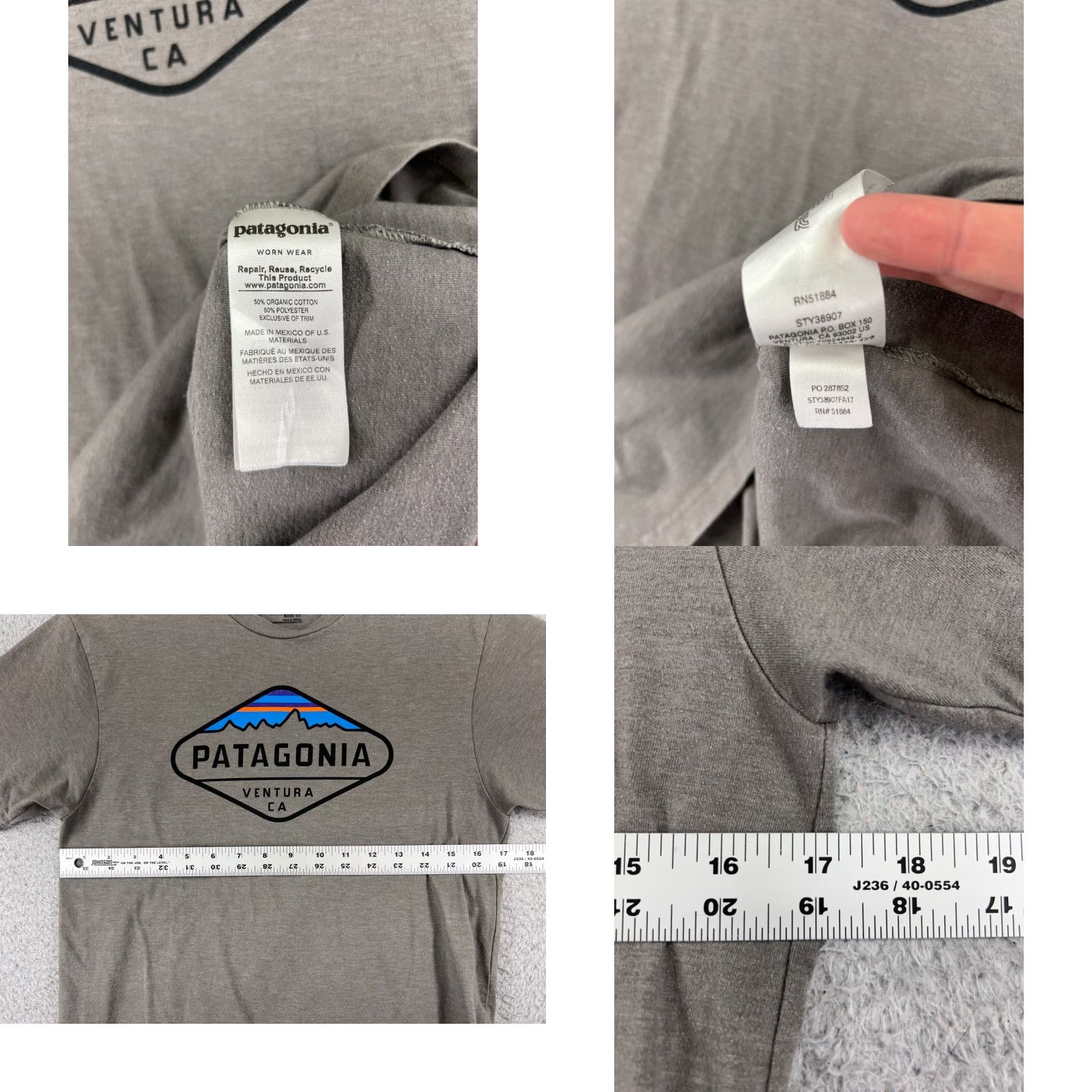 Patagonia Patagonia Shirt Men Small Gray Fitz Roy Print Short Sleeve Cotton Blend Crew Nec Size US S / EU 44-46 / 1 - 8 Thumbnail