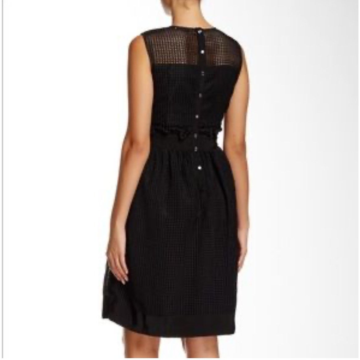 Orla Kiely Orla Kiely Black Grid Mesh Sleeveless Knee Length Dress Size M / US 6-8 / IT 42-44 - 2 Thumbnail