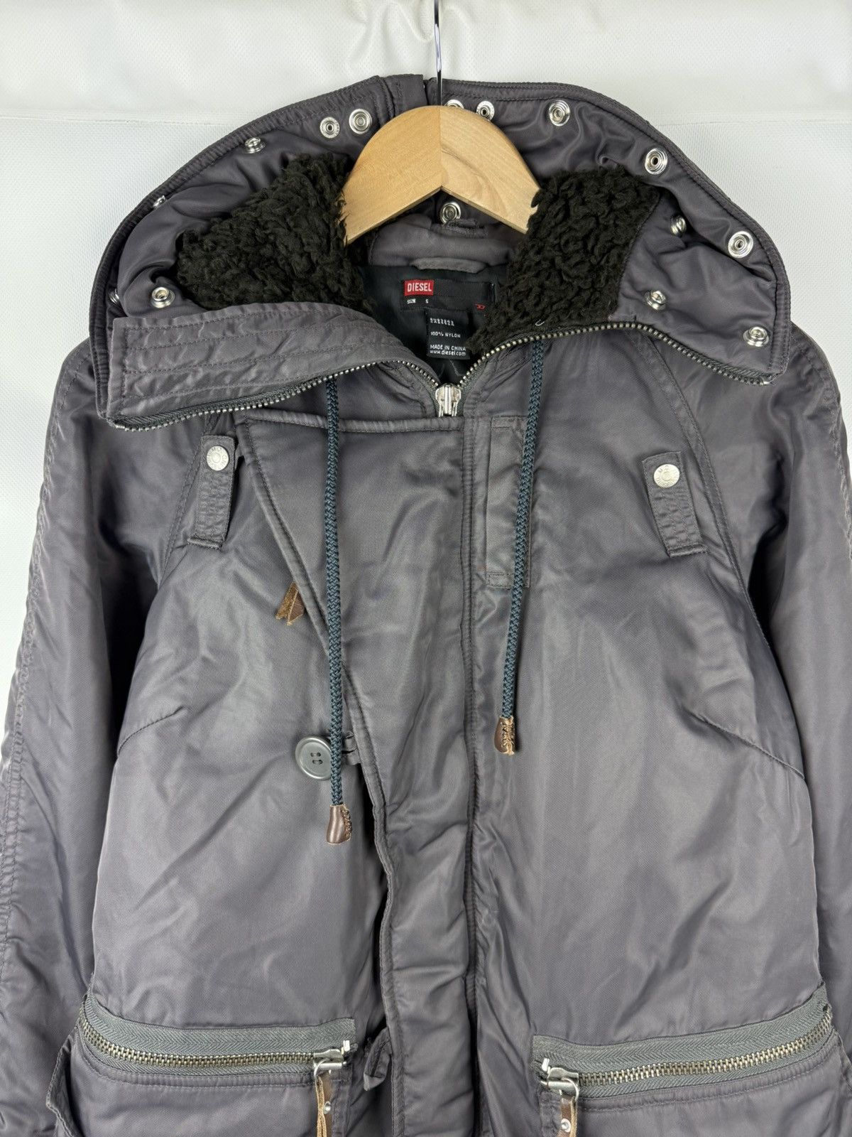Diesel × Vintage Diesel Vintage Ladies Y2K Nylon Hooded Parka Jacket Size S Size S / US 4 / IT 40 - 8 Thumbnail