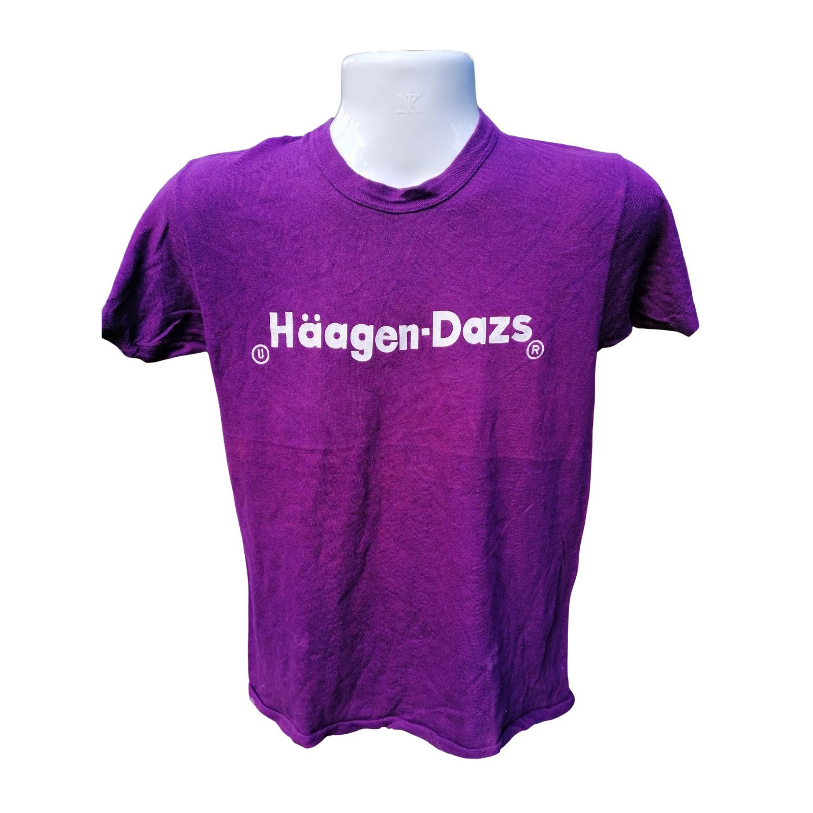 Russell Athletic 1970s Haagen Dazs Ice Cream Boysenberry Vintage T Shirt Size US S / EU 44-46 / 1 - 1 Thumbnail