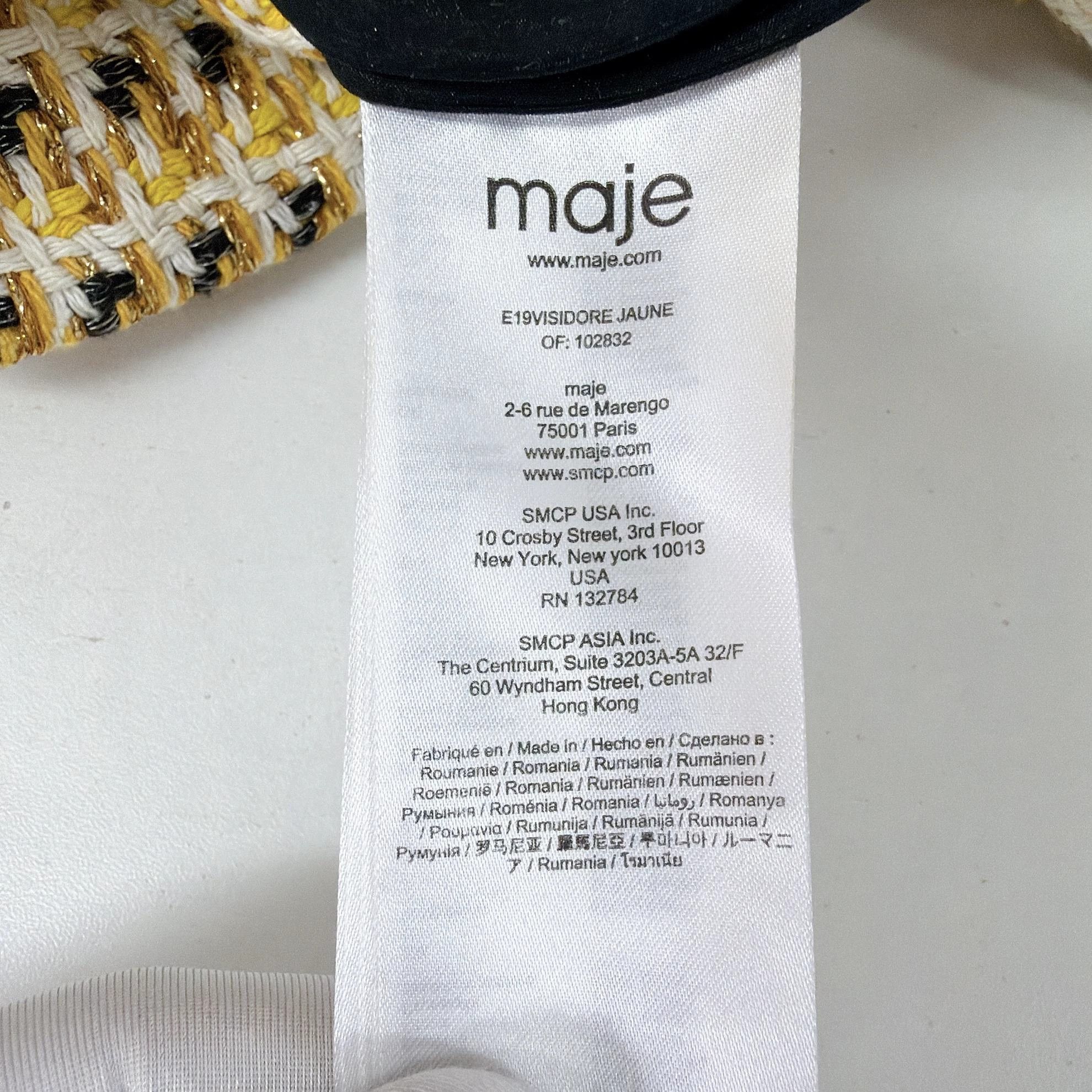 Maje Maje Yellow Tweed Jacket 36 Size XS / US 0-2 / IT 36-38 - 8 Thumbnail