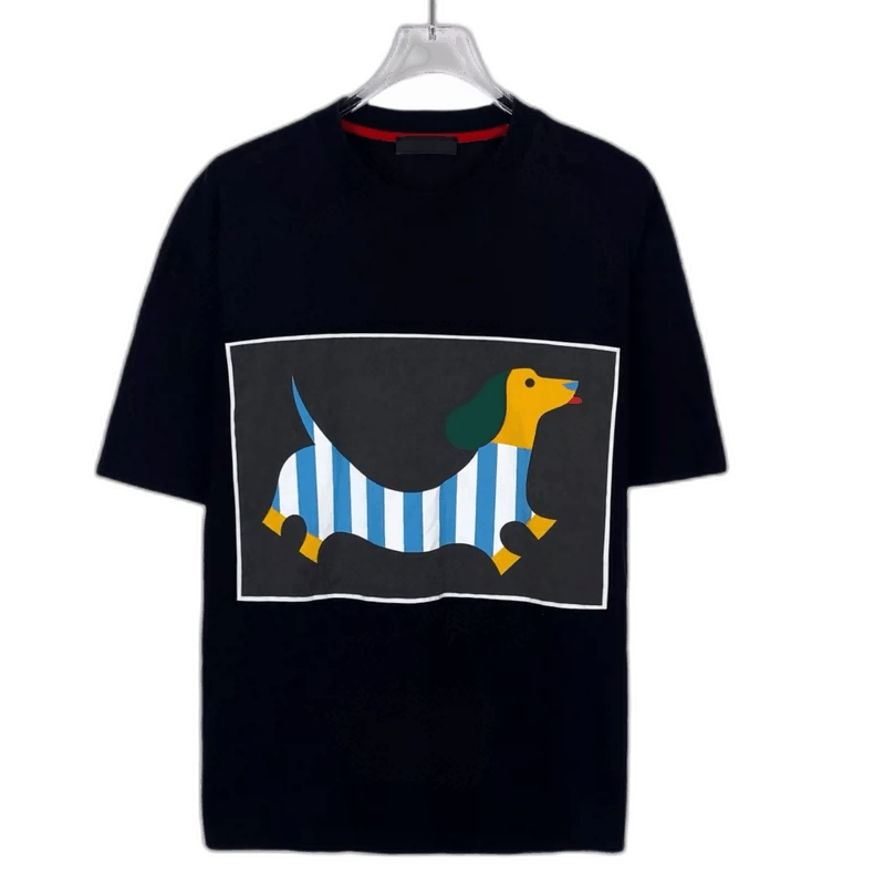 Prada Prada Dog Print Black Cotton TShirt Size S -2505 Size US S / EU 44-46 / 1 - 1 Thumbnail