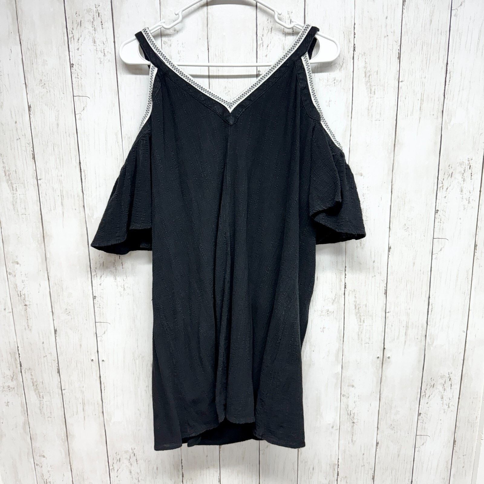 Other Luxology Dress Size 10 Black White Trim Mini Off Shoulder Size L / US 10 / IT 46 - 4 Thumbnail