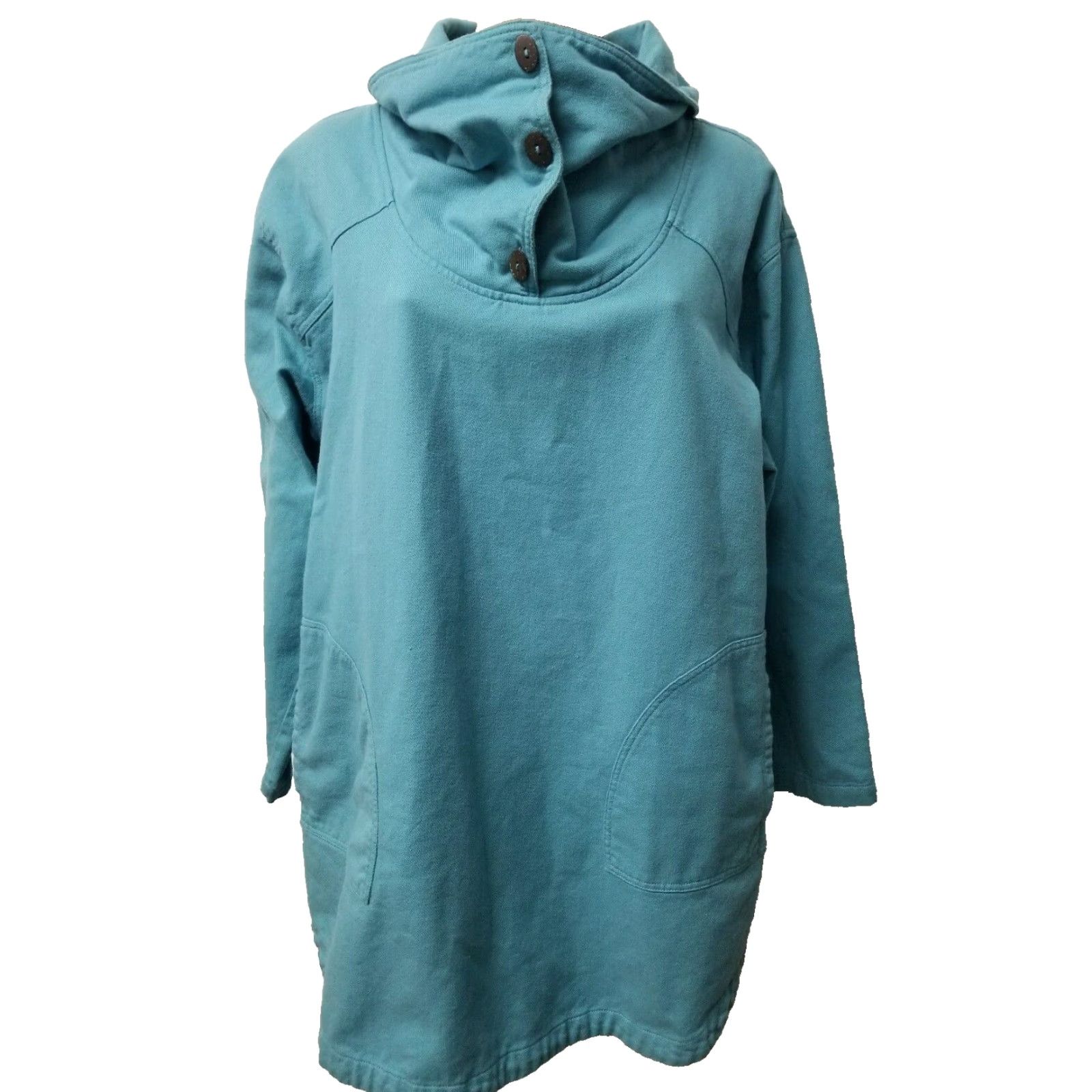 Soft Surroundings Soft Surroundings Oversized Button Collar Sweater Woman's Size Med Powder Blue Size M / US 6-8 / IT 42-44 - 2 Thumbnail