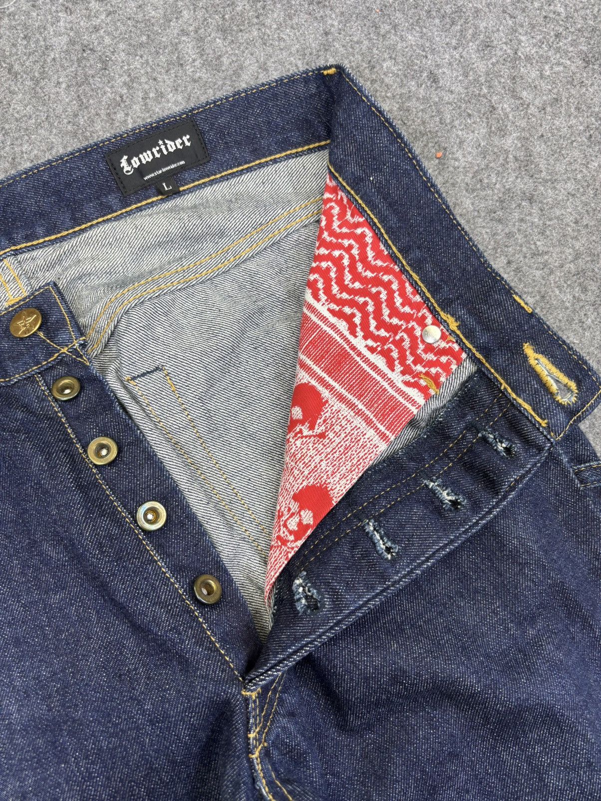 Japanese Brand 💥VERY RARE💥Lowrider Japan Selvedge Zipper Denim F698 Size US 31 - 10 Thumbnail