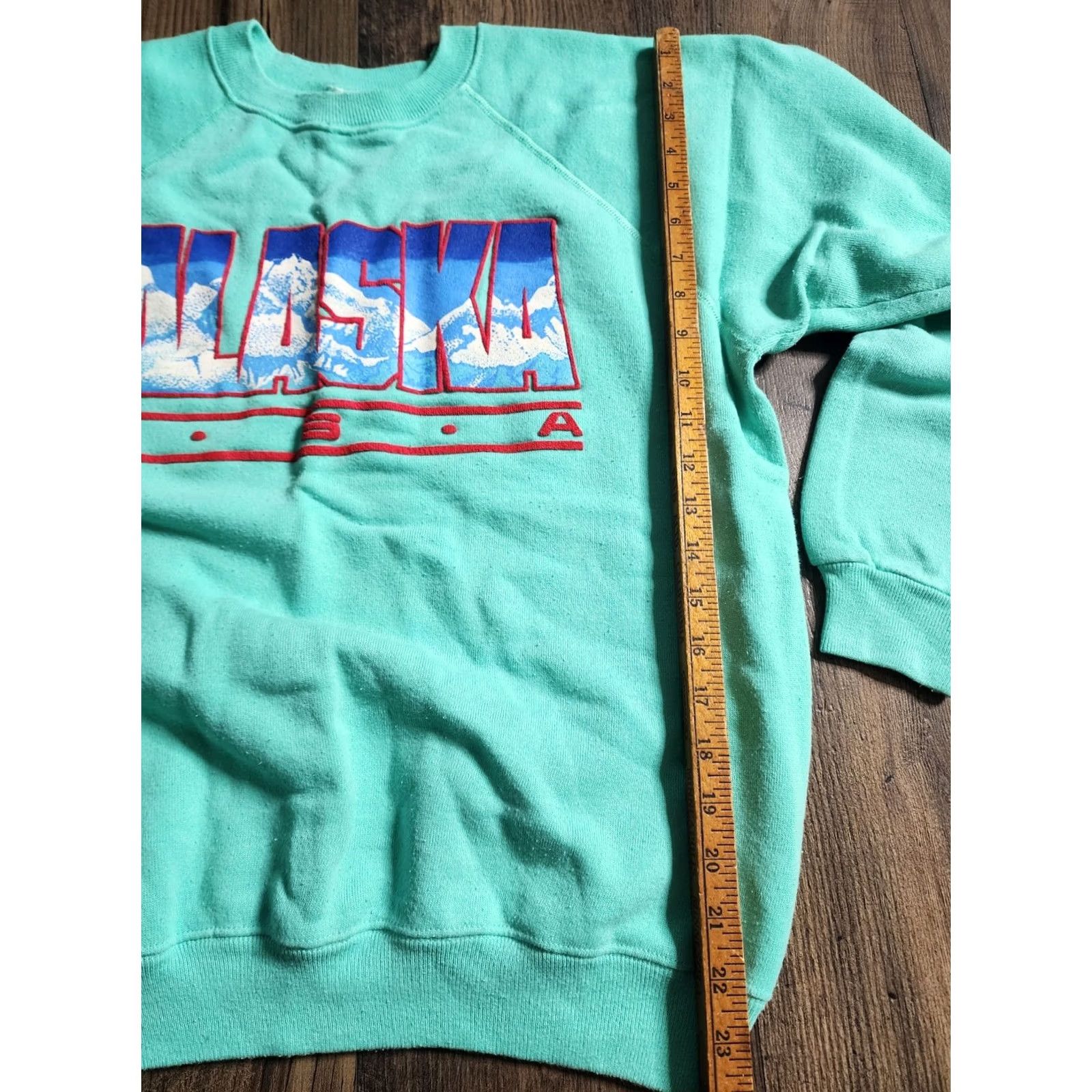 Hanes VINTAGE Hanes Sweatshirt Crewneck L Alaska USA Travel Puff Print Blue Unisex Adults Long Sleeve Graphic Print Pullover Size US L / EU 52-54 / 3 - 3 Thumbnail