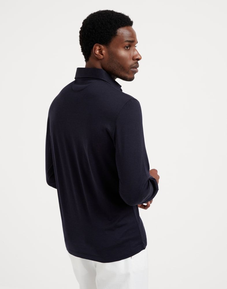 Brunello Cucinelli o1w1db10925 Polo T-Shirt in Blue Size US M / EU 48-50 / 2 - 3 Thumbnail
