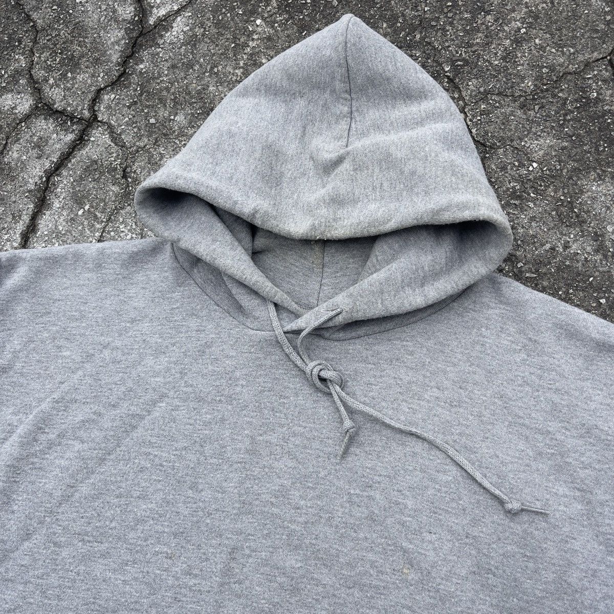 Russell Athletic × Vintage Vtg 90s Thrashed RUSSELL ATHLETIC Heather Grey Blank Hoodie Size US XL / EU 56 / 4 - 2 Thumbnail