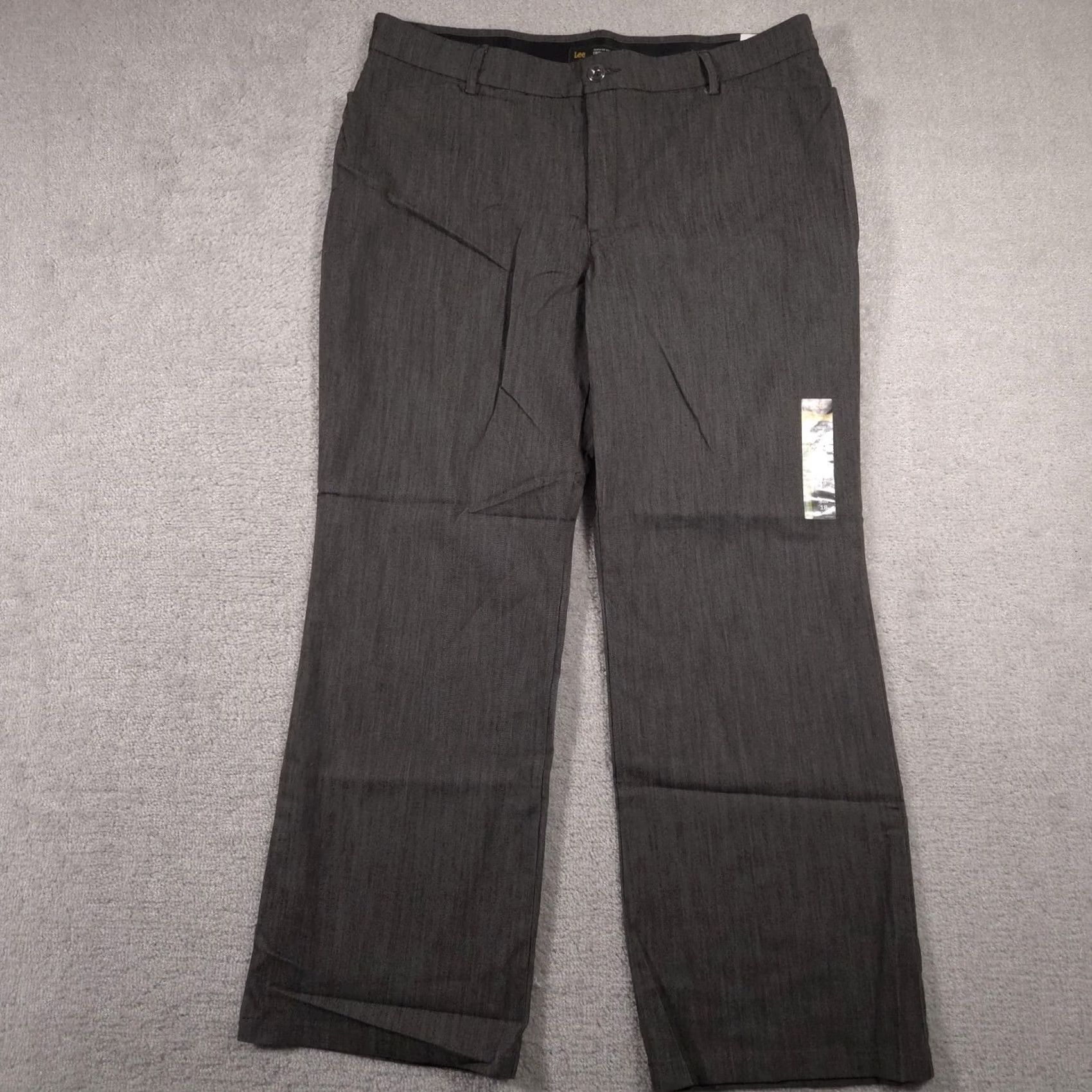 Lee Lee Pants Womens 18 Medium Gray Trouser Regular Fit Flex Motion Mid Rise Work Shirt? Size 40" / US 18 - 2 Thumbnail