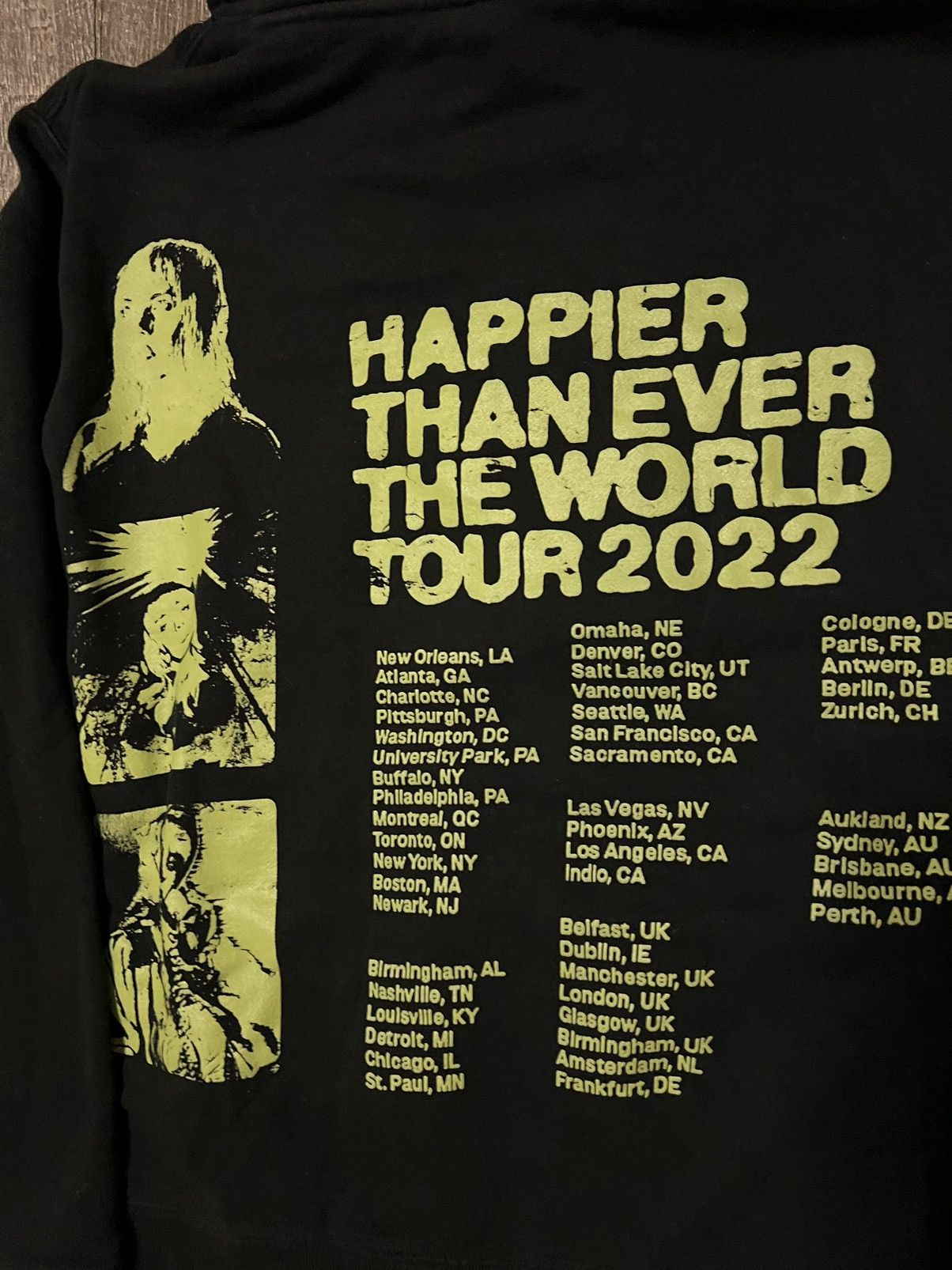 Billie Eilish Billie Eilish Happier Than Ever Tour Hoodie Size Medium Size US M / EU 48-50 / 2 - 3 Thumbnail