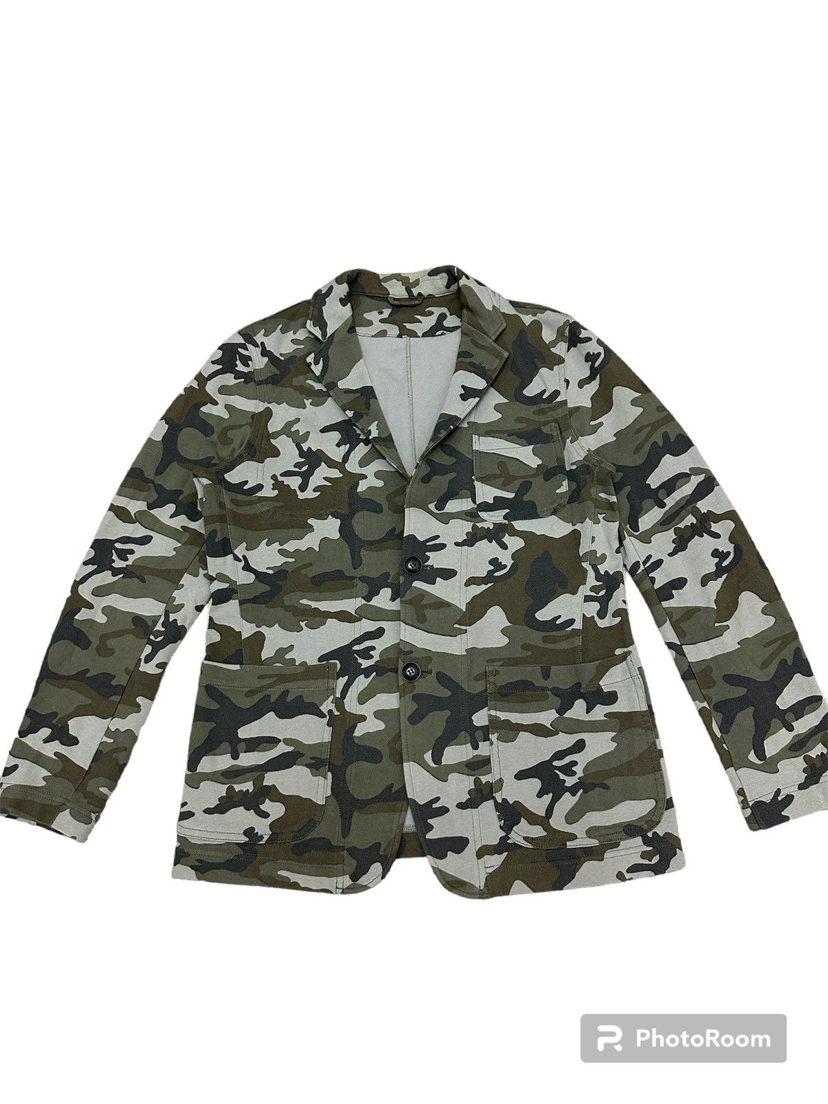 image of Sophnet. Cotton Blazer Jacket in Camo, Men's (Size Small)