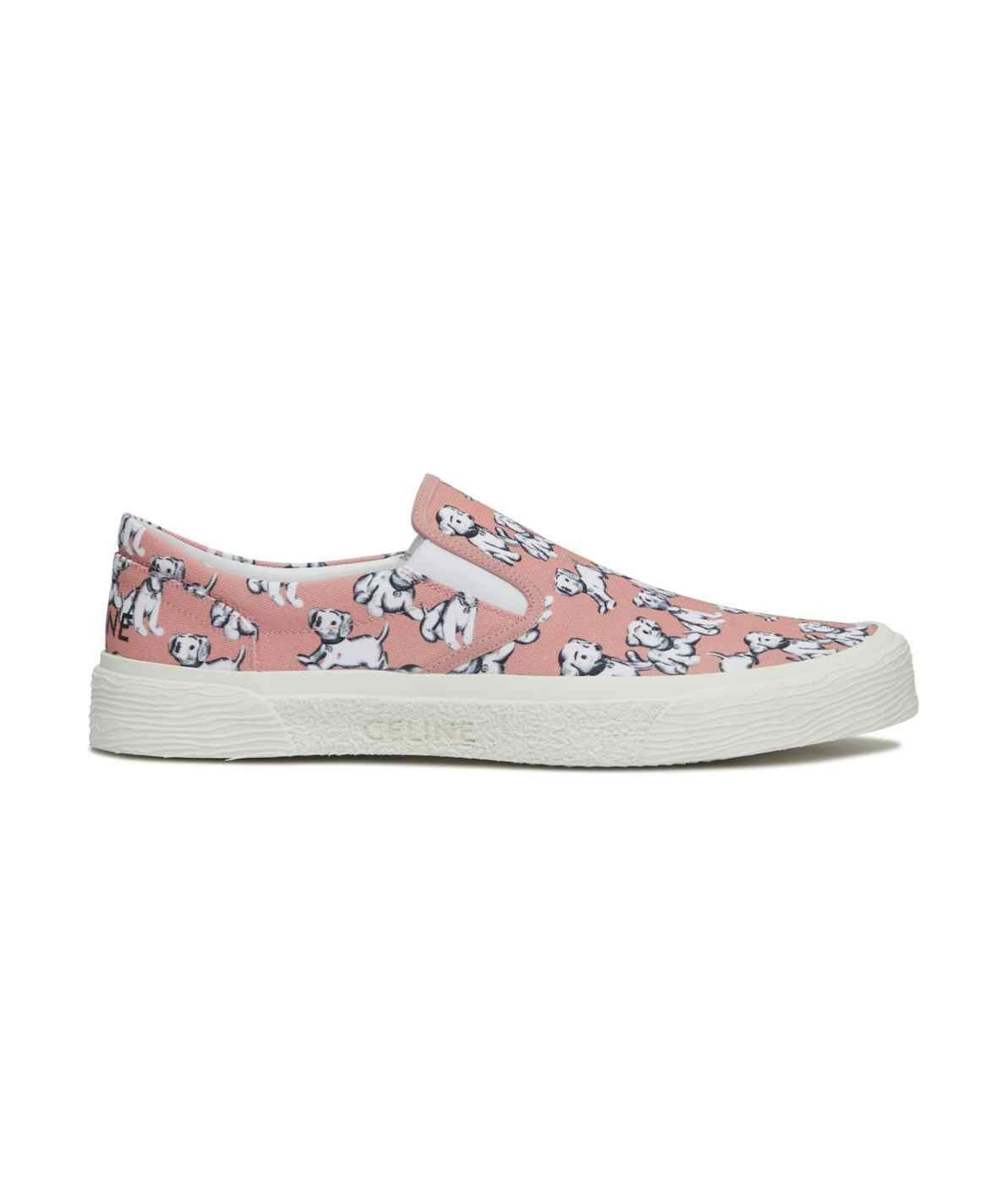 image of Celine Elliot Slip-On In "brain On 2020" Printed Canvas Shoes in Pink, Men's (Size 7)