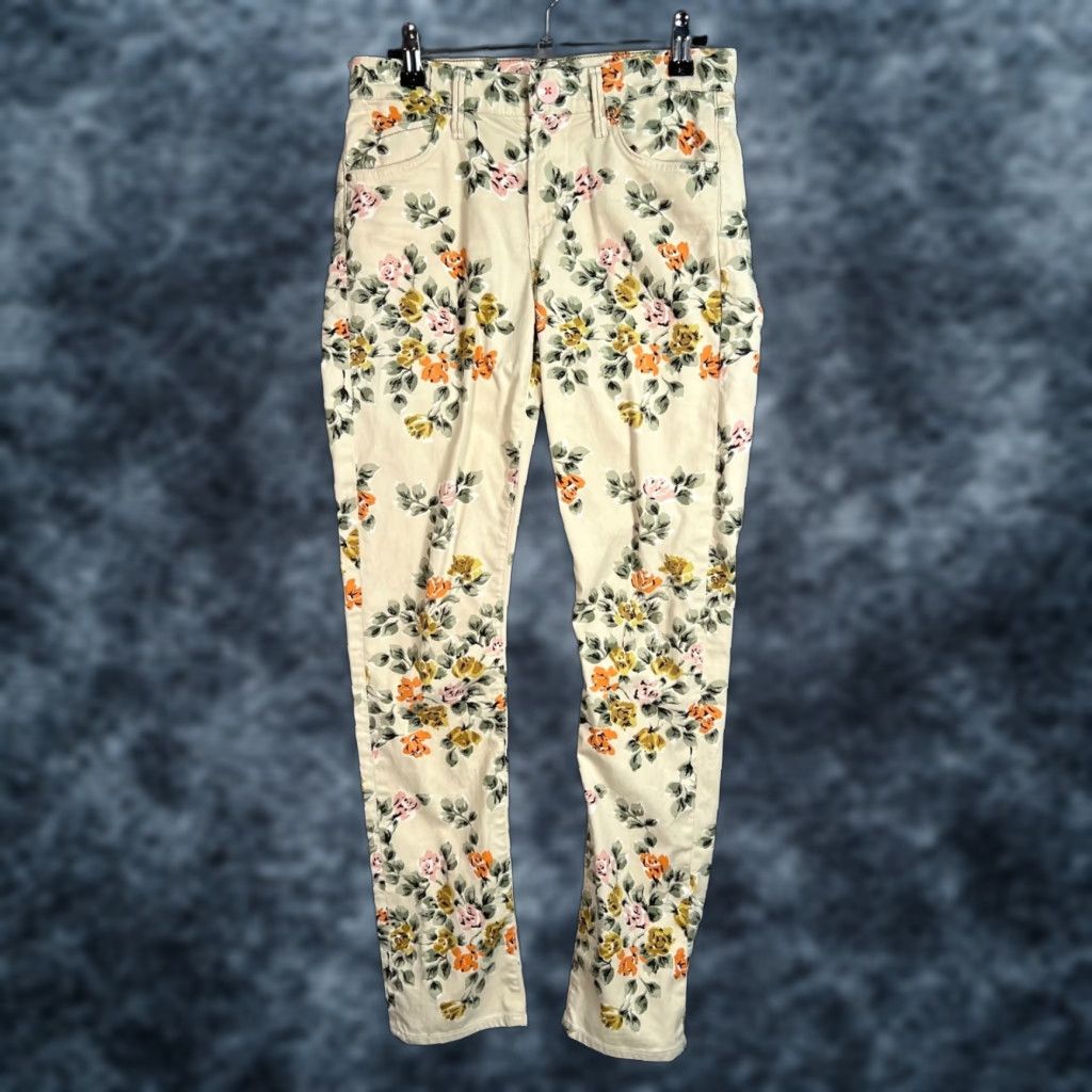 Citizens Of Humanity Citizens Of Humanity Womens 25 Mandy High Waist Retro Slim Jeans Floral 5-Pocket Denim Beige Vintage No Size 42" / US 20 - 1 Thumbnail