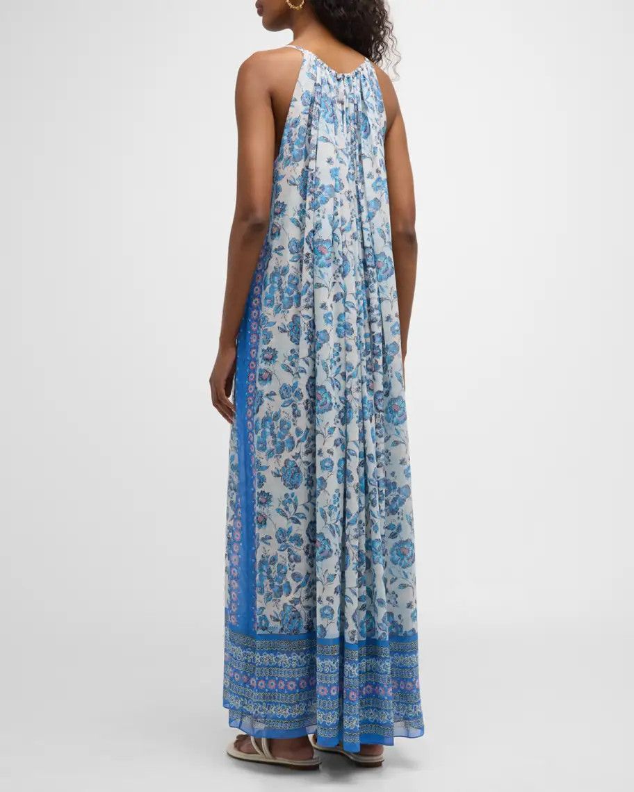 Loro Piana o1srvl11e0824 Christel Flower Maxi Dress in Multicolor Size M / US 6-8 / IT 42-44 - 3 Thumbnail