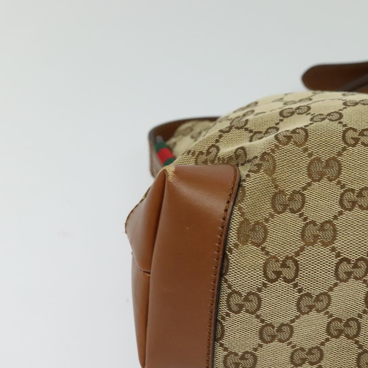 Gucci GUCCI GG Canvas Web Sherry Line Shoulder Bag Beige Red Green Size ONE SIZE - 10 Thumbnail