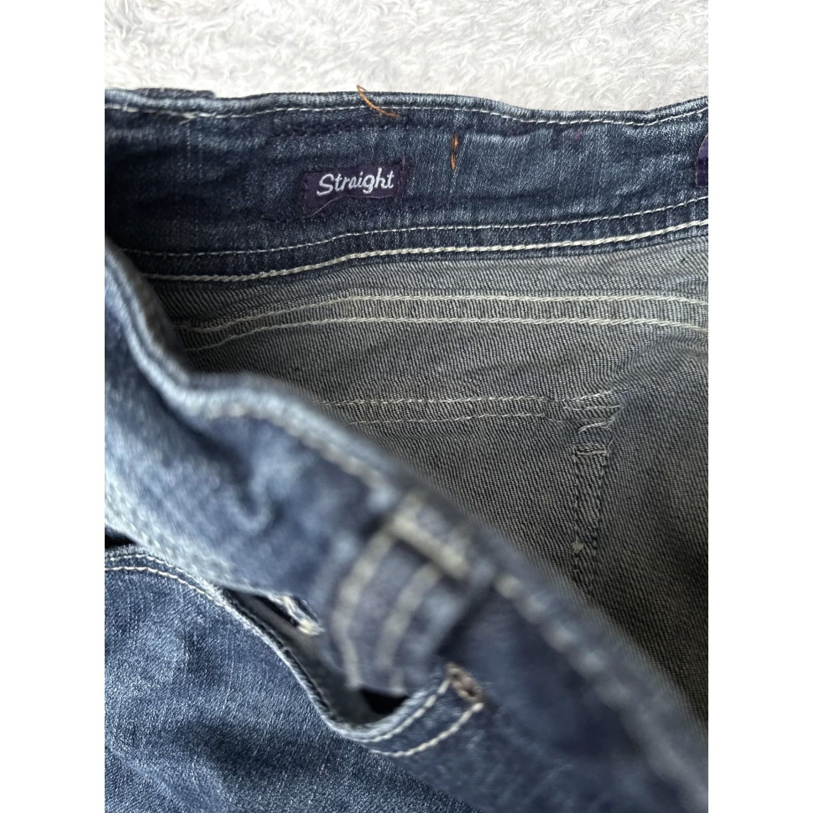 Denime VGS Jeans Womens 10 Blue Straight Adult Regular Denim Pockets Embroidered 5-Pocket Rise Mid 32in Inseam Size 32" / US 10 / IT 46 - 7 Thumbnail