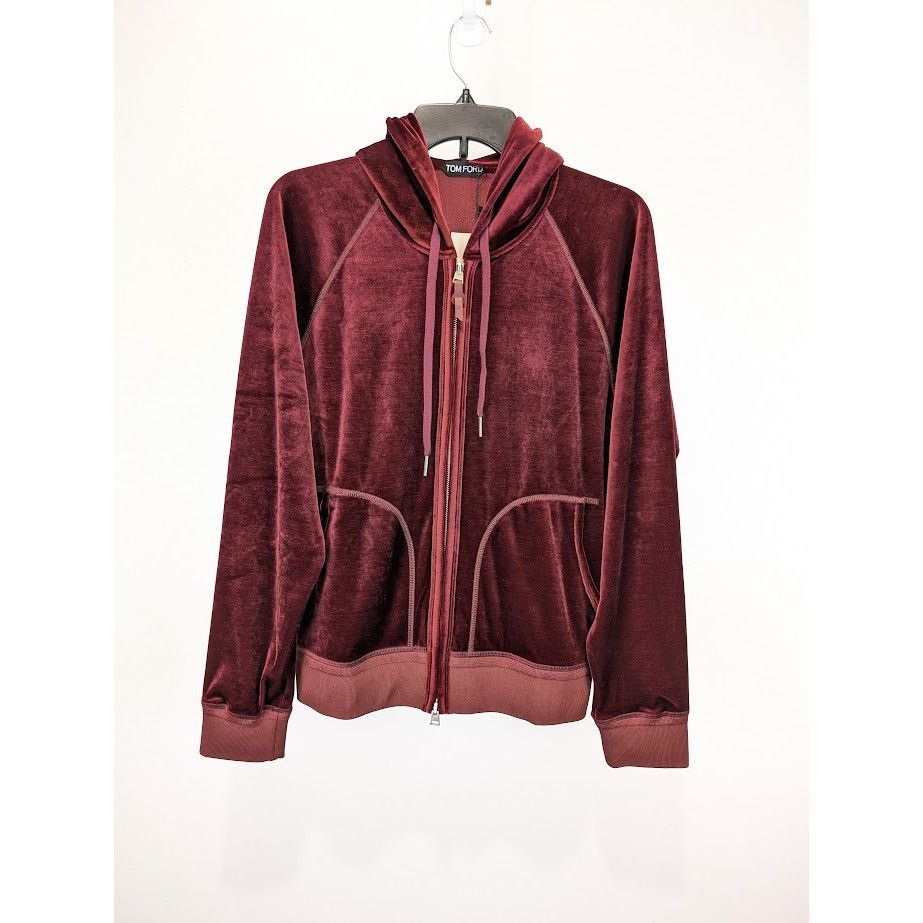 Tom Ford o1rshd1 Cut and Sewn Zipper Hoodie Jacket in Burgundy Size US S / EU 44-46 / 1 - 1 Thumbnail