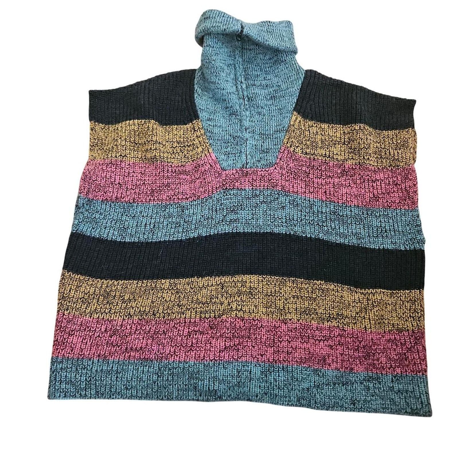 Anthropologie Anthropologie striped quarter zip sweater poncho Size M / US 6-8 / IT 42-44 - 6 Thumbnail