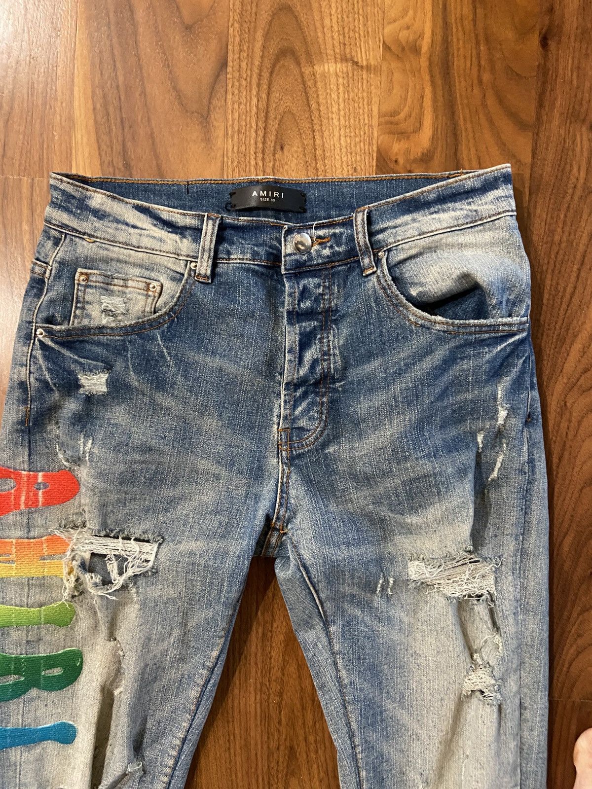 Amiri Amiri Rainbow Patch Jeans Size US 30 / EU 46 - 3 Thumbnail