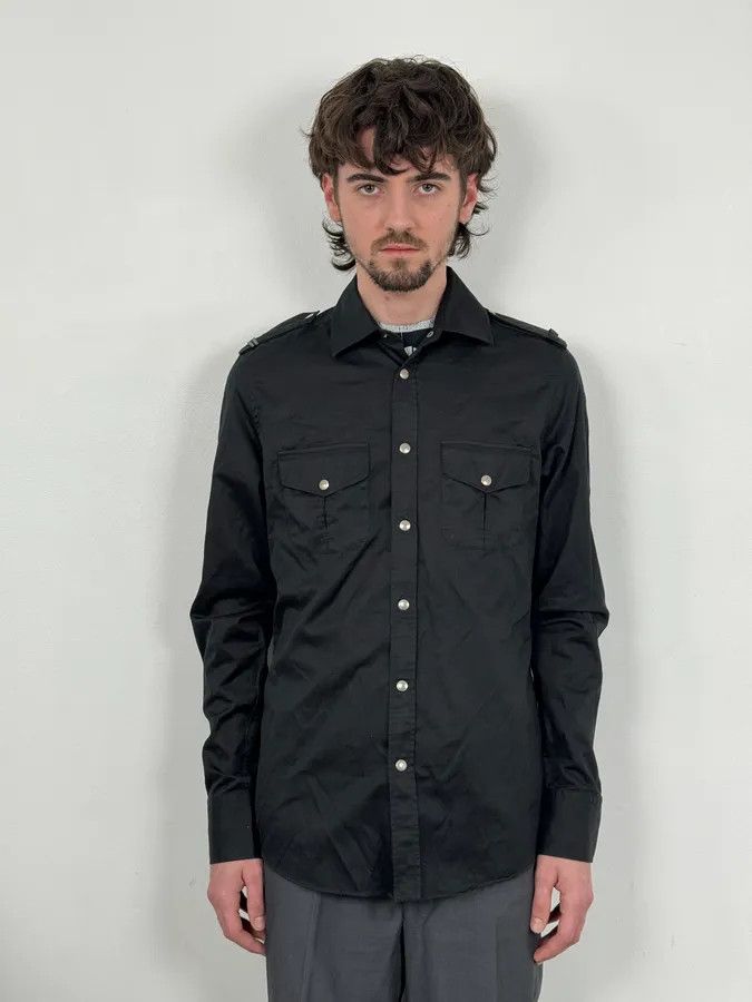 Gucci 2000s Gucci Black Officer Shirt Size US M / EU 48-50 / 2 - 2 Thumbnail